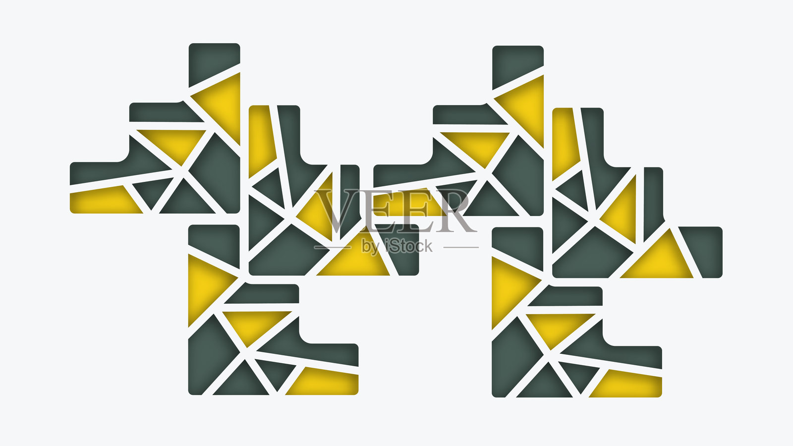 纸雕风格的抽象几何背景插画图片素材