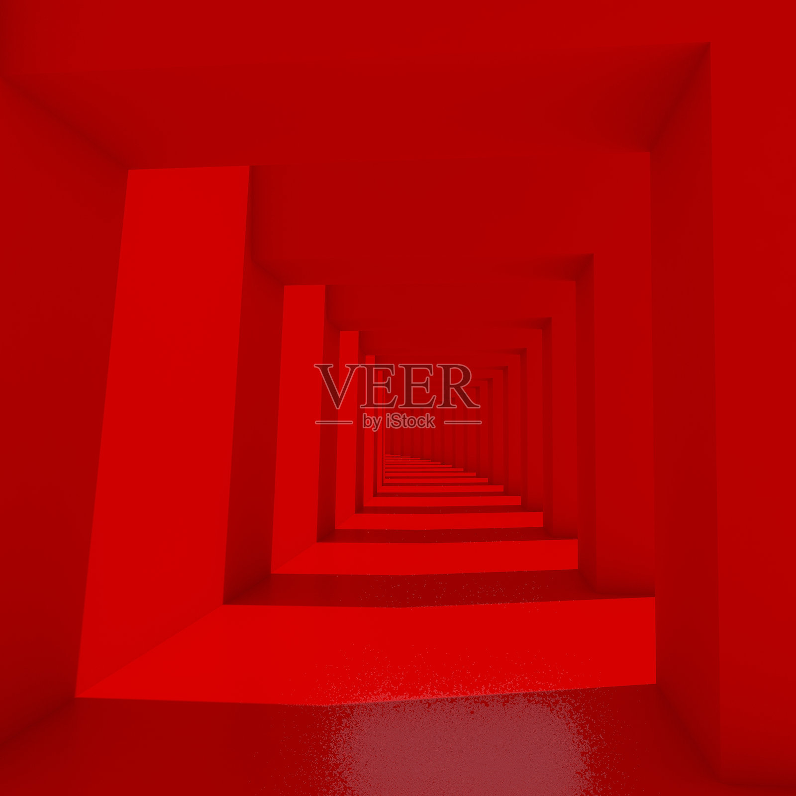 空旷的红色空间室内，阳光与阴影，3D渲染照片摄影图片