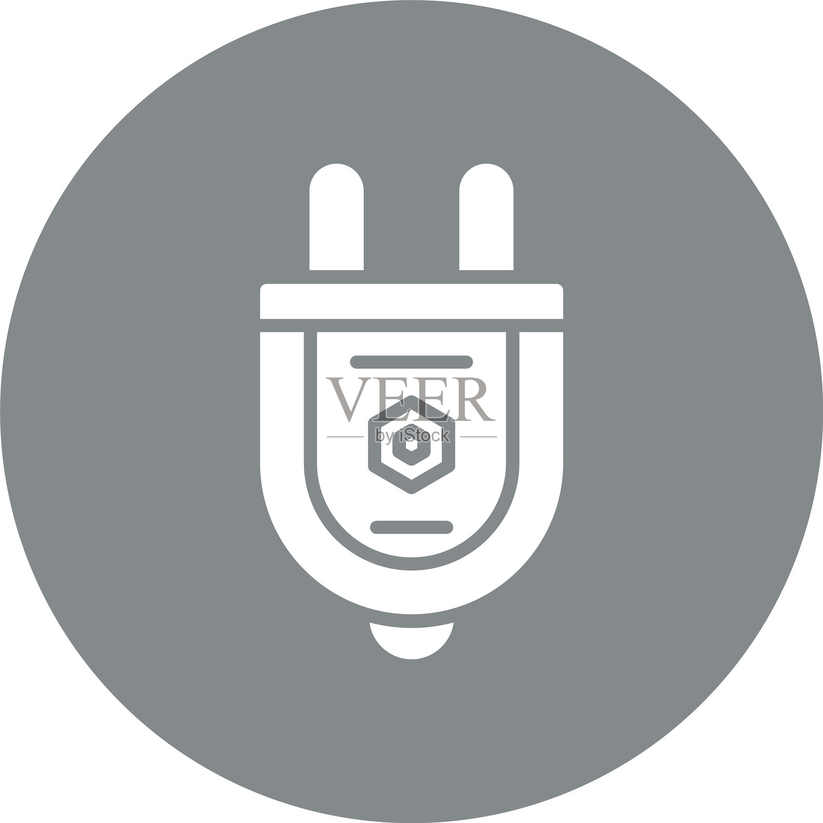 插头图形多彩圆圈插画图片素材