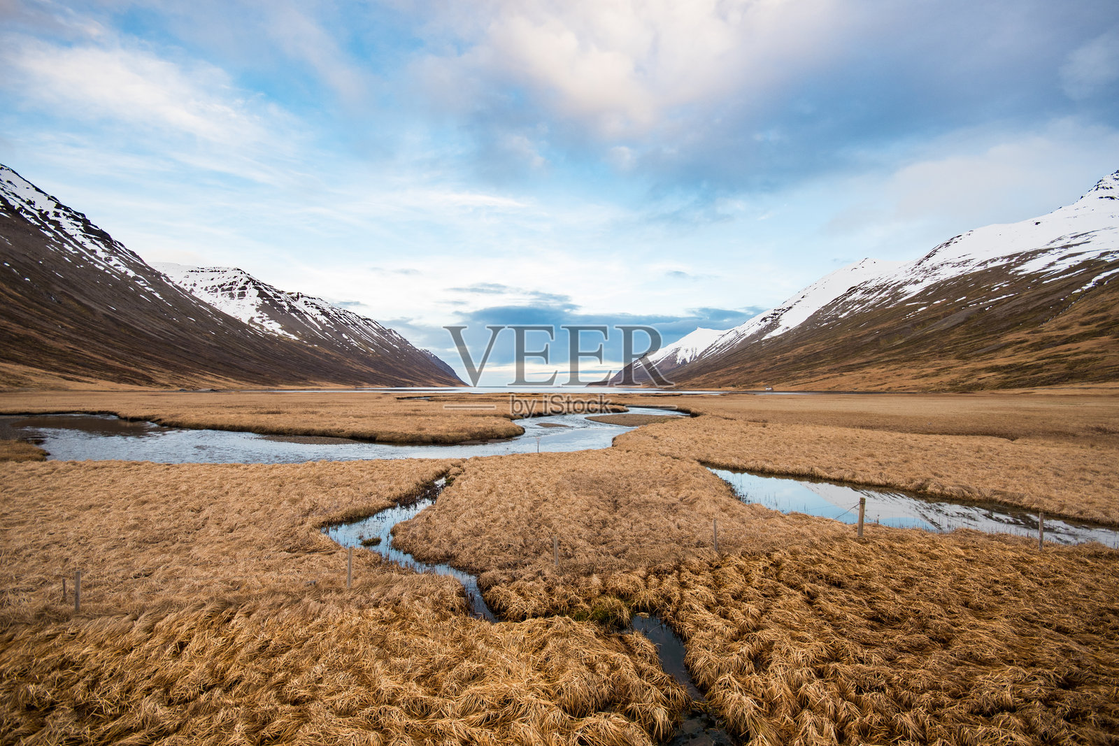 冰岛北部赫丁斯峡湾的美丽自然景观照片摄影图片