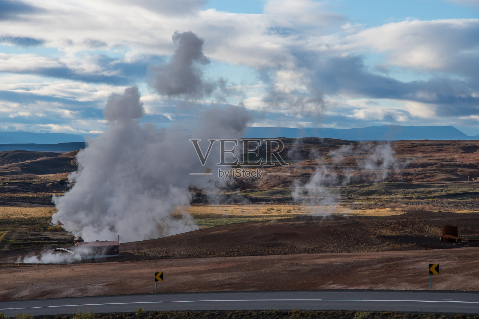 冰岛米湖附近的比亚纳尔弗拉格地热区照片摄影图片