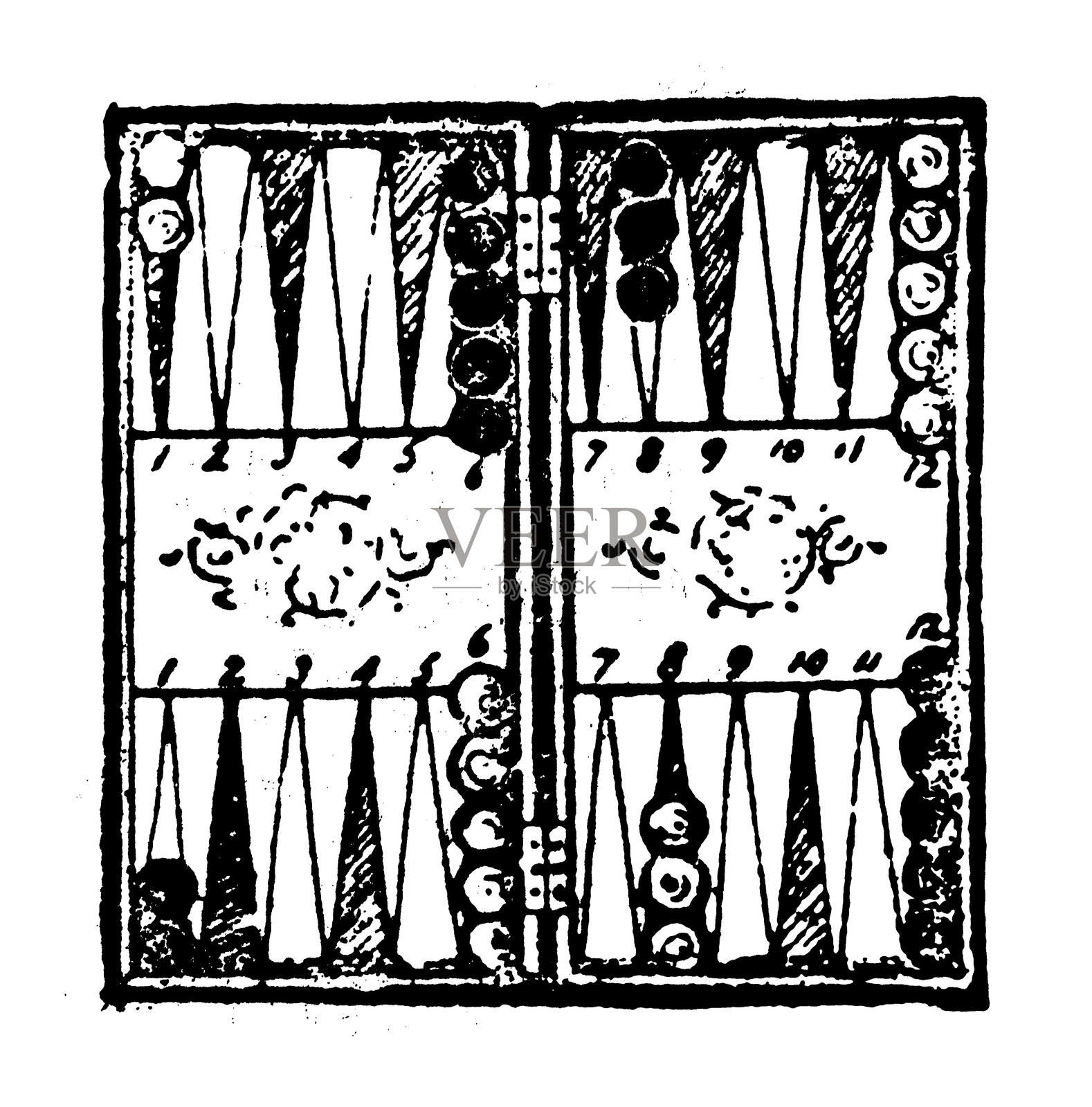 西洋双陆棋棋盘插画图片素材