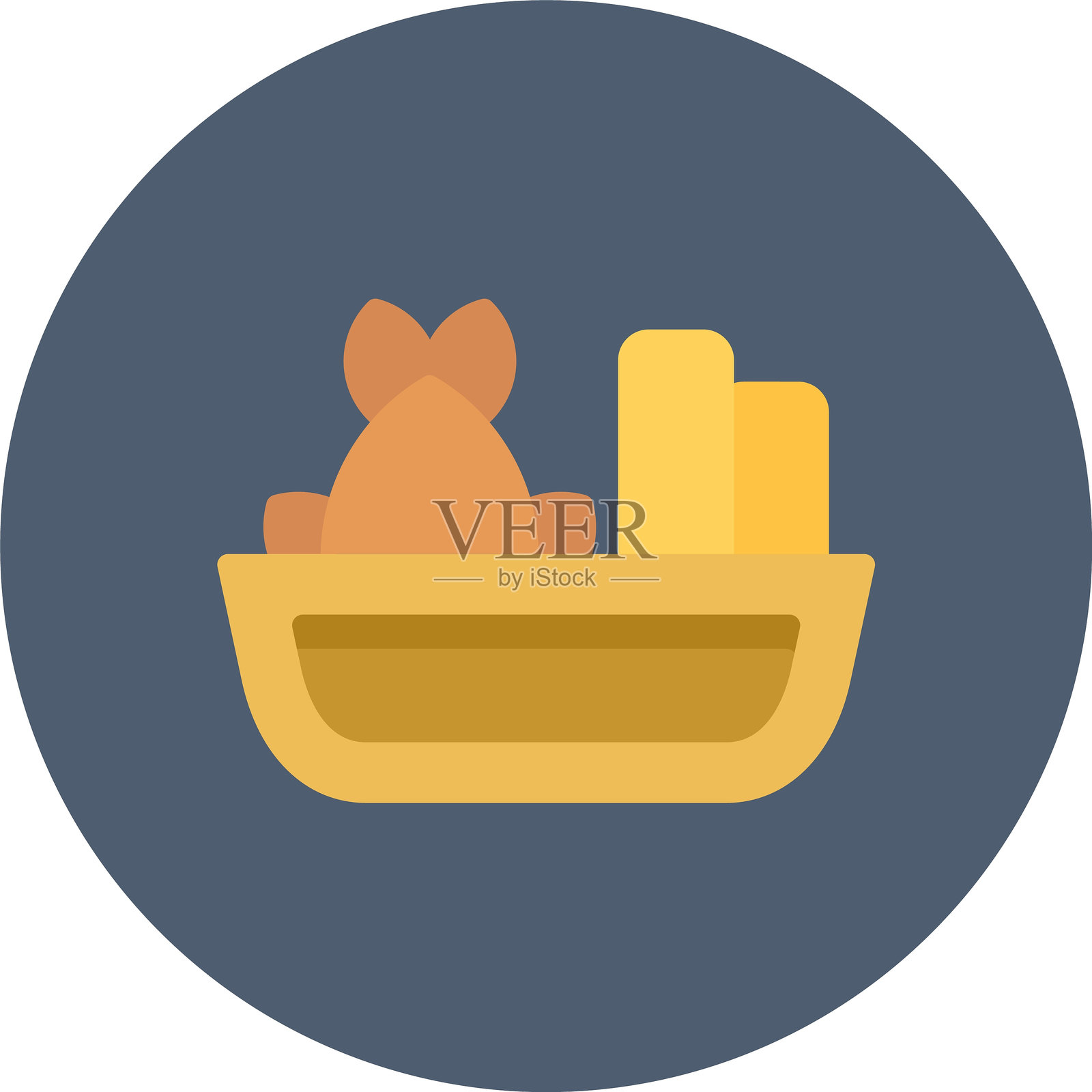 鱼和薯条图标插画图片素材