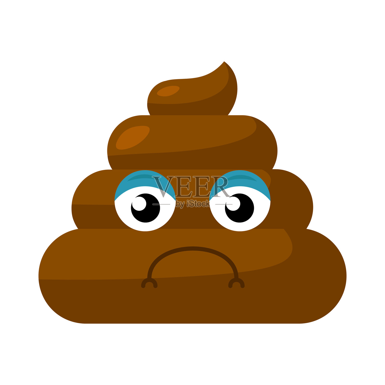 伤心的表情符号便便，带着不高兴的表情插画图片素材