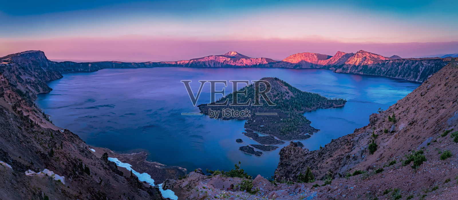 克雷特湖日出照片摄影图片