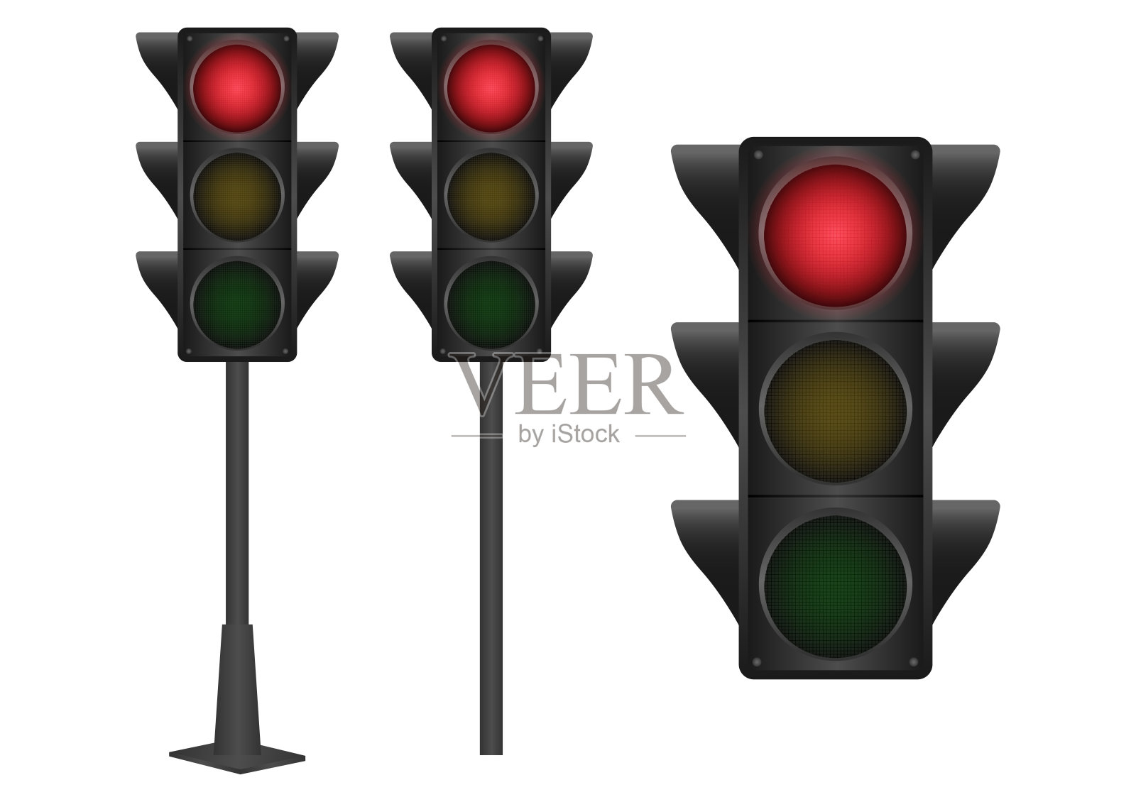 红灯交通信号灯。插画图片素材