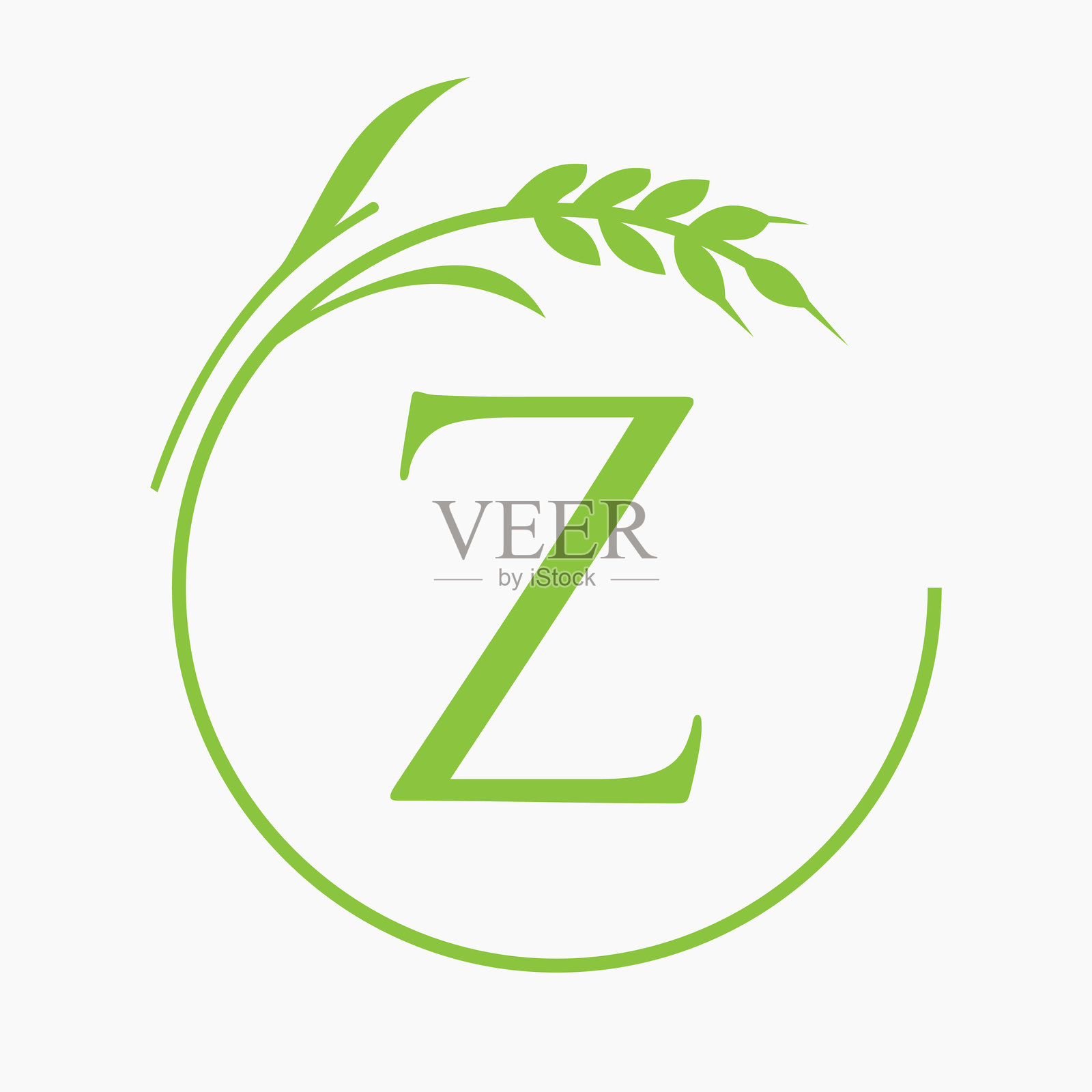 字母Z的单字母烘焙店标志概念，带有谷物小麦符号的矢量模板插画图片素材