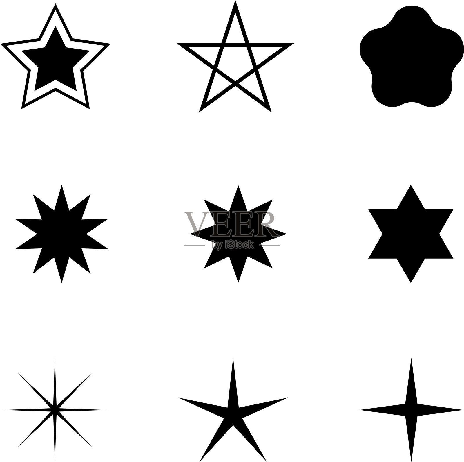 星星图标 - 矢量套件插画图片素材