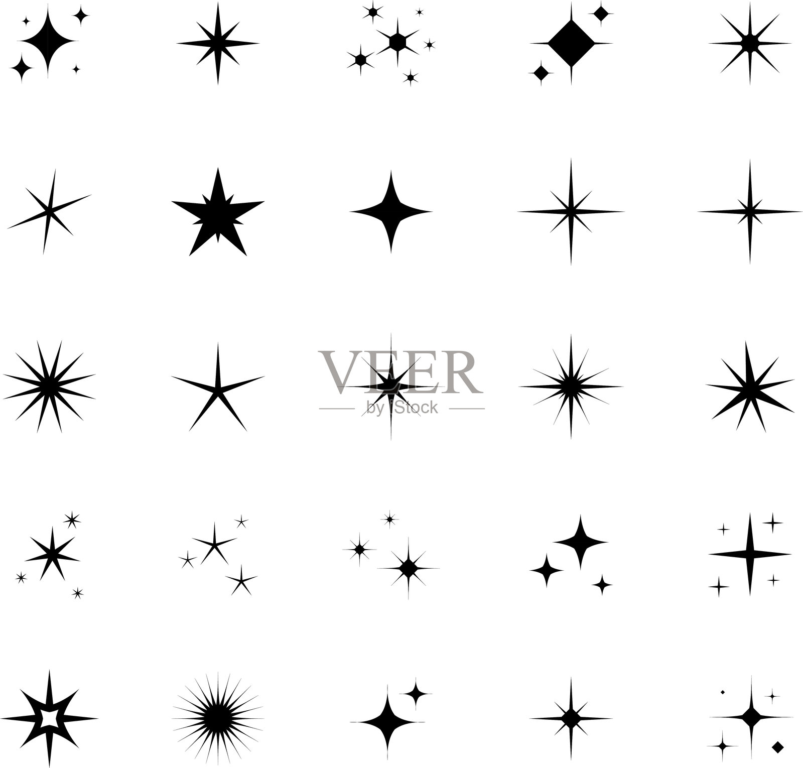 星星图标 - 矢量套件插画图片素材