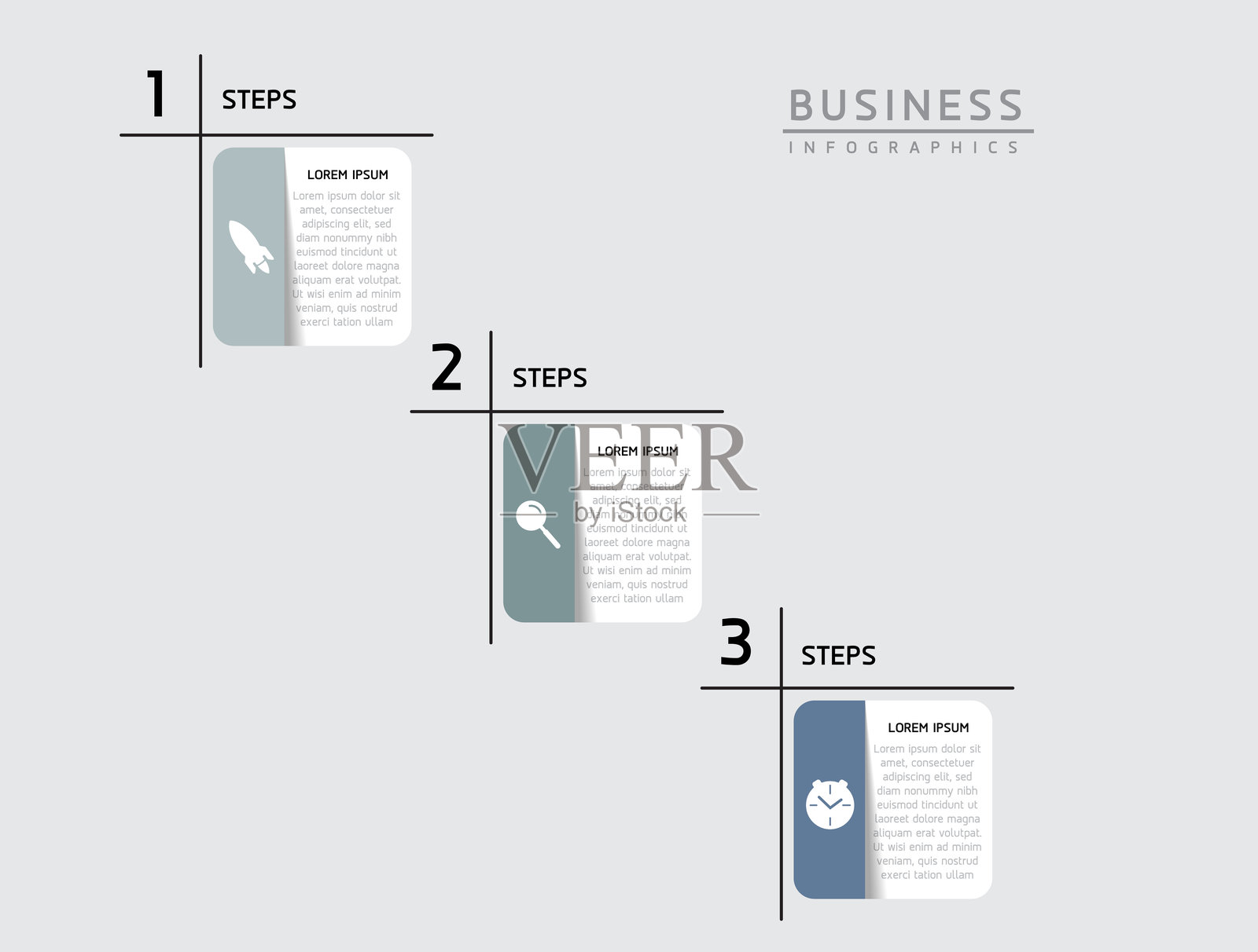 矢量商业演示连接步骤信息图模板插画图片素材