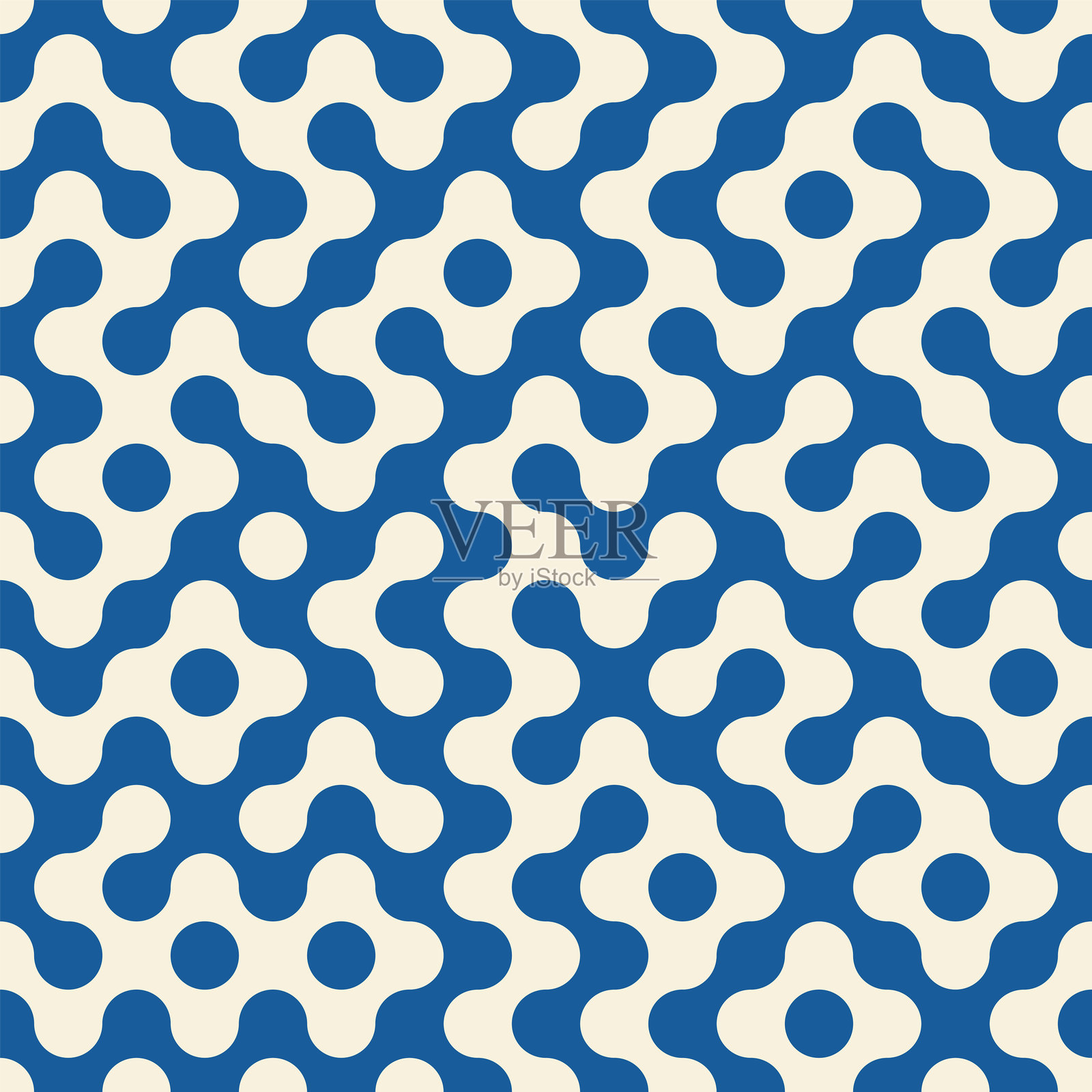 Truchet 瓷砖圆形无缝图案。带有圆形线条的背景。现代马赛克无限图案。插画图片素材