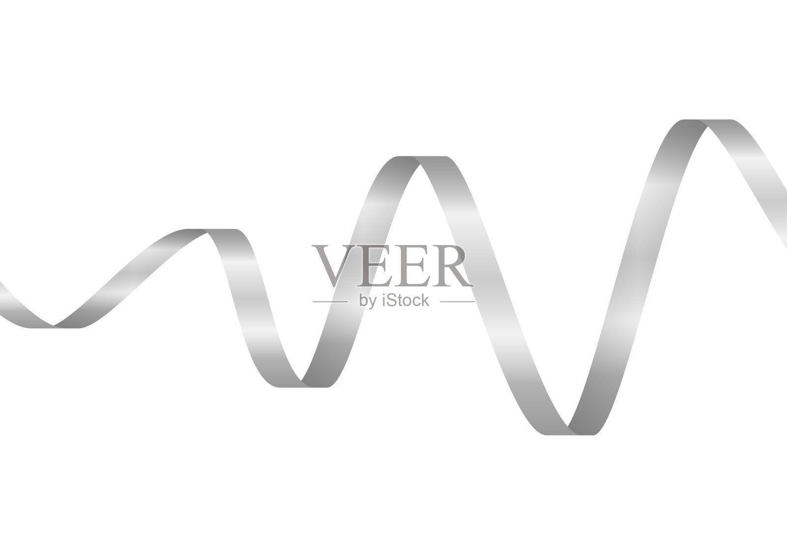 银色丝带。插画图片素材