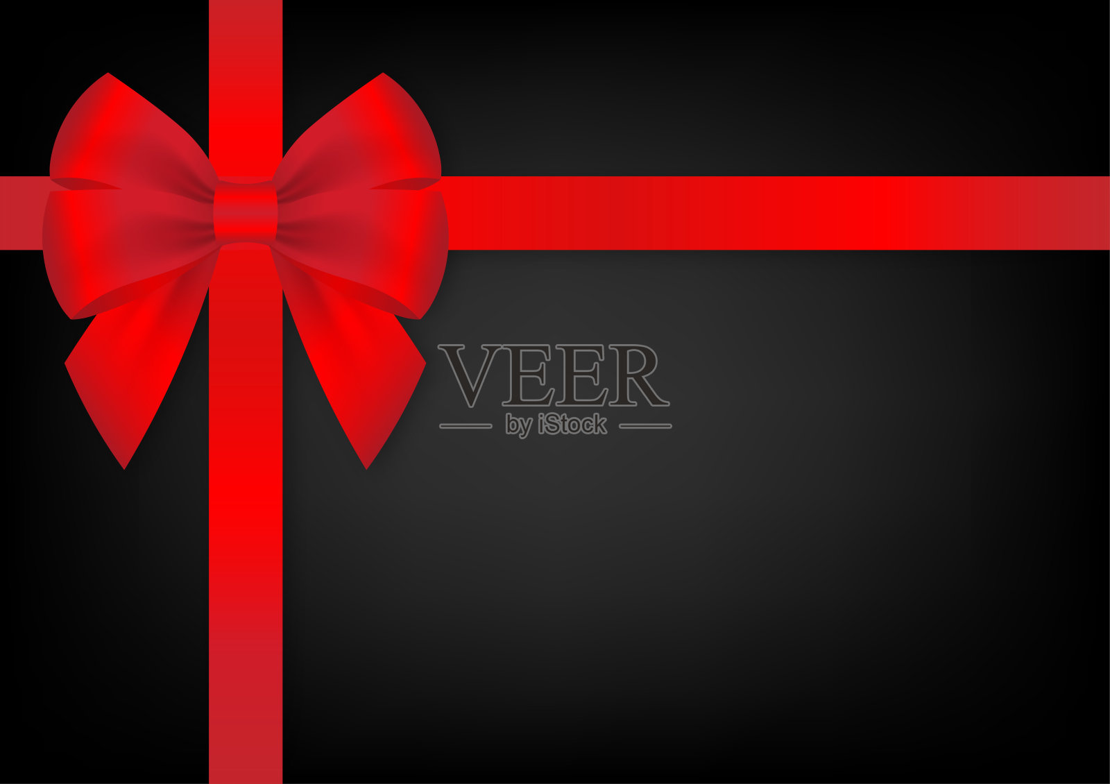 黑色奢华背景，配有蝴蝶结丝带，适用于圣诞节和新年活动。矢量插图。插画图片素材