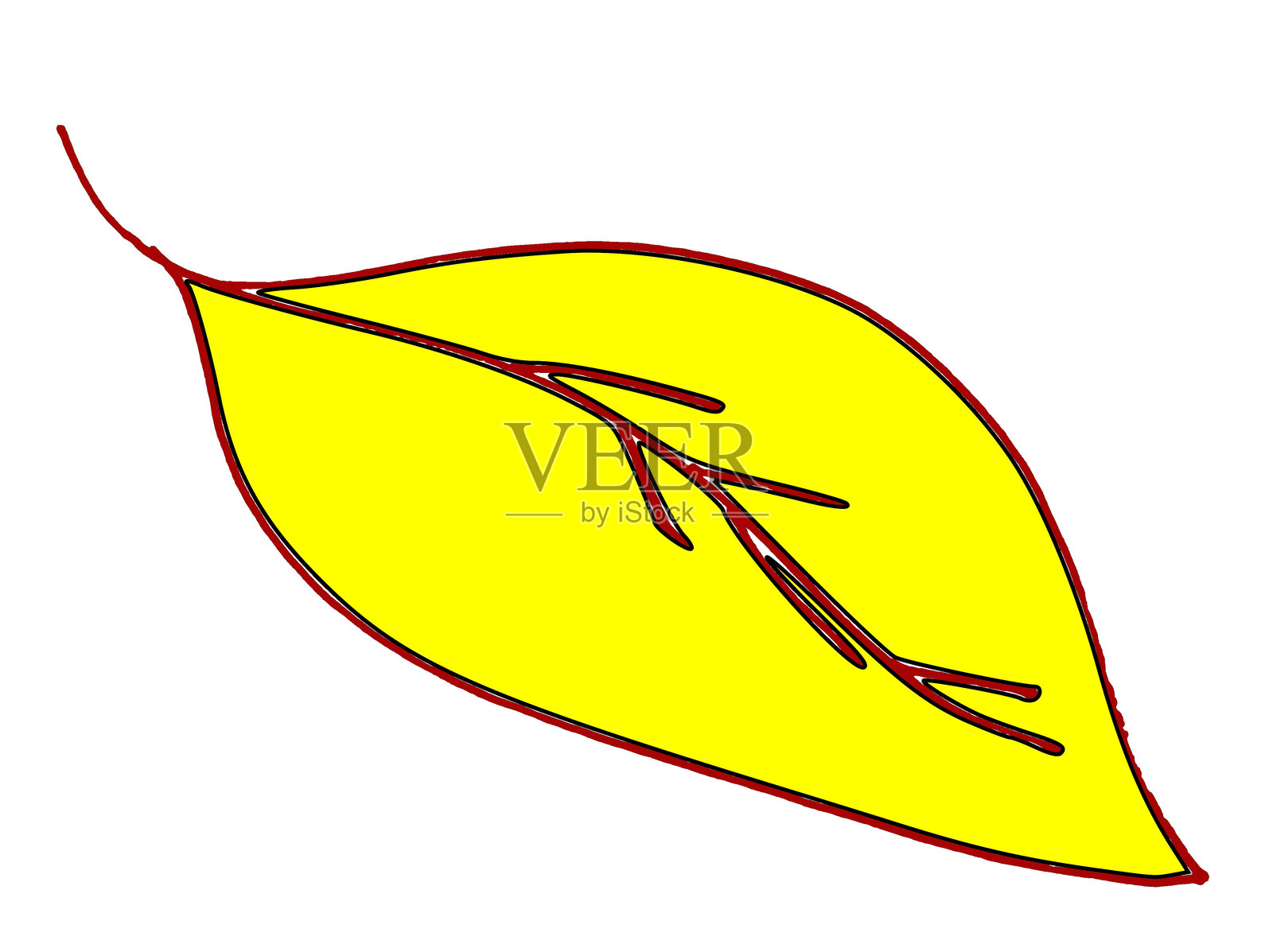 黄色叶子插图插画图片素材