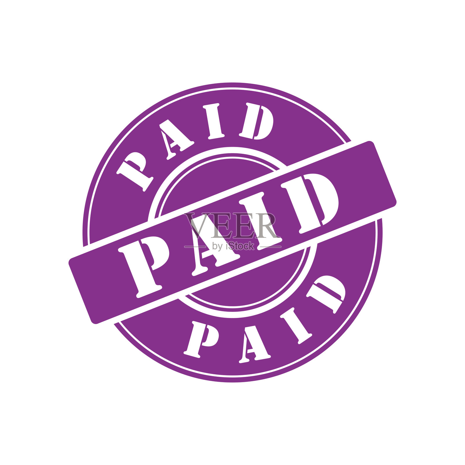 付费徽章橡皮图章图标矢量设计模板，简单现代概念插画图片素材