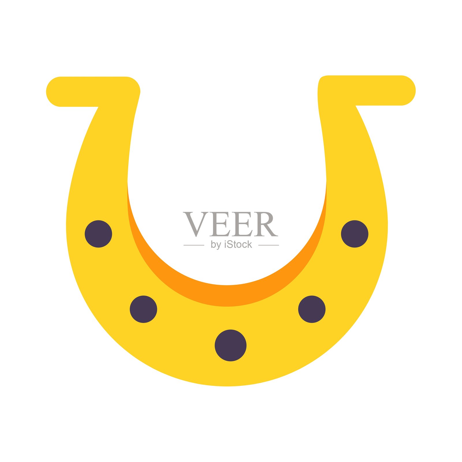 黄色马蹄铁图标插画图片素材