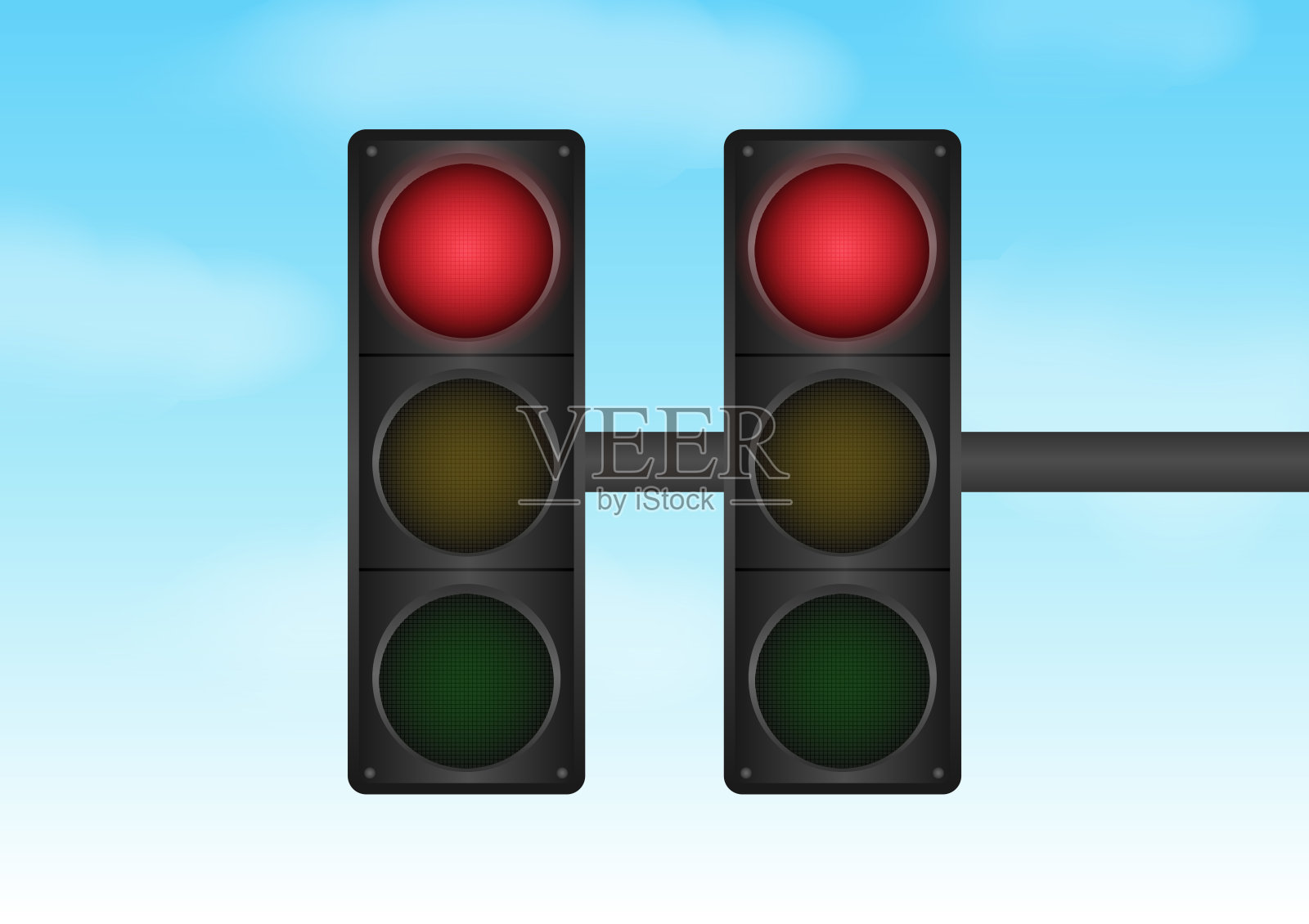 红灯交通信号灯。插画图片素材