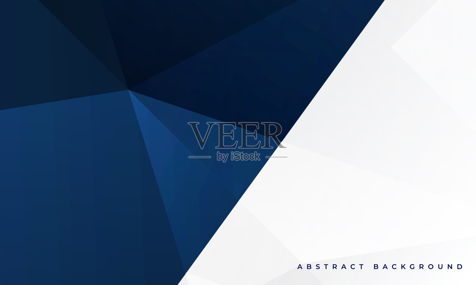 蓝白色现代抽象背景。白色和深蓝色的抽象横幅，带有几何形状。插画图片素材