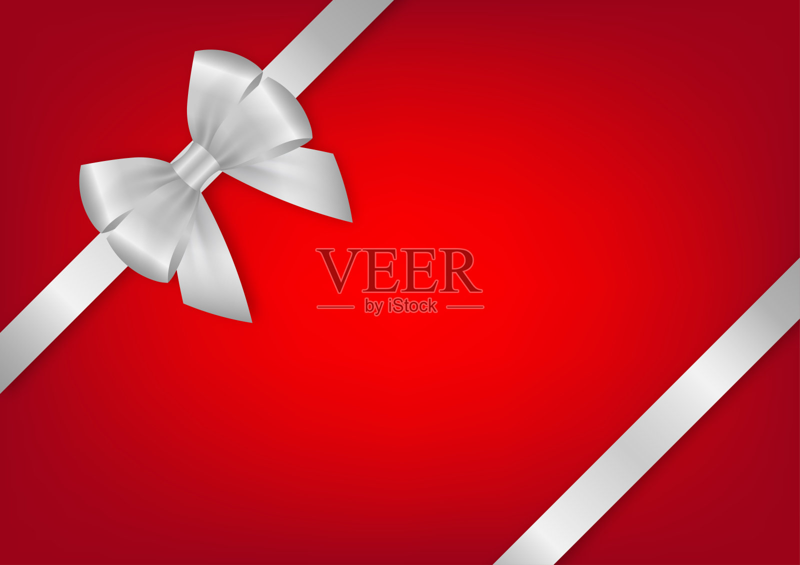 红色奢华背景，配有蝴蝶结丝带，适用于圣诞节和新年活动。插画图片素材