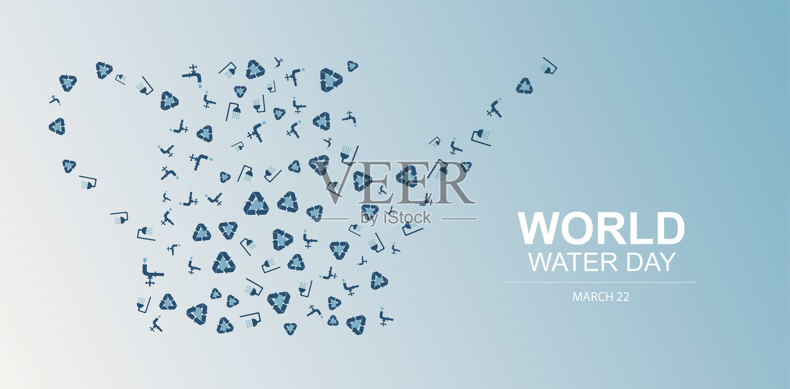 世界水日回收符号图案设计插画图片素材