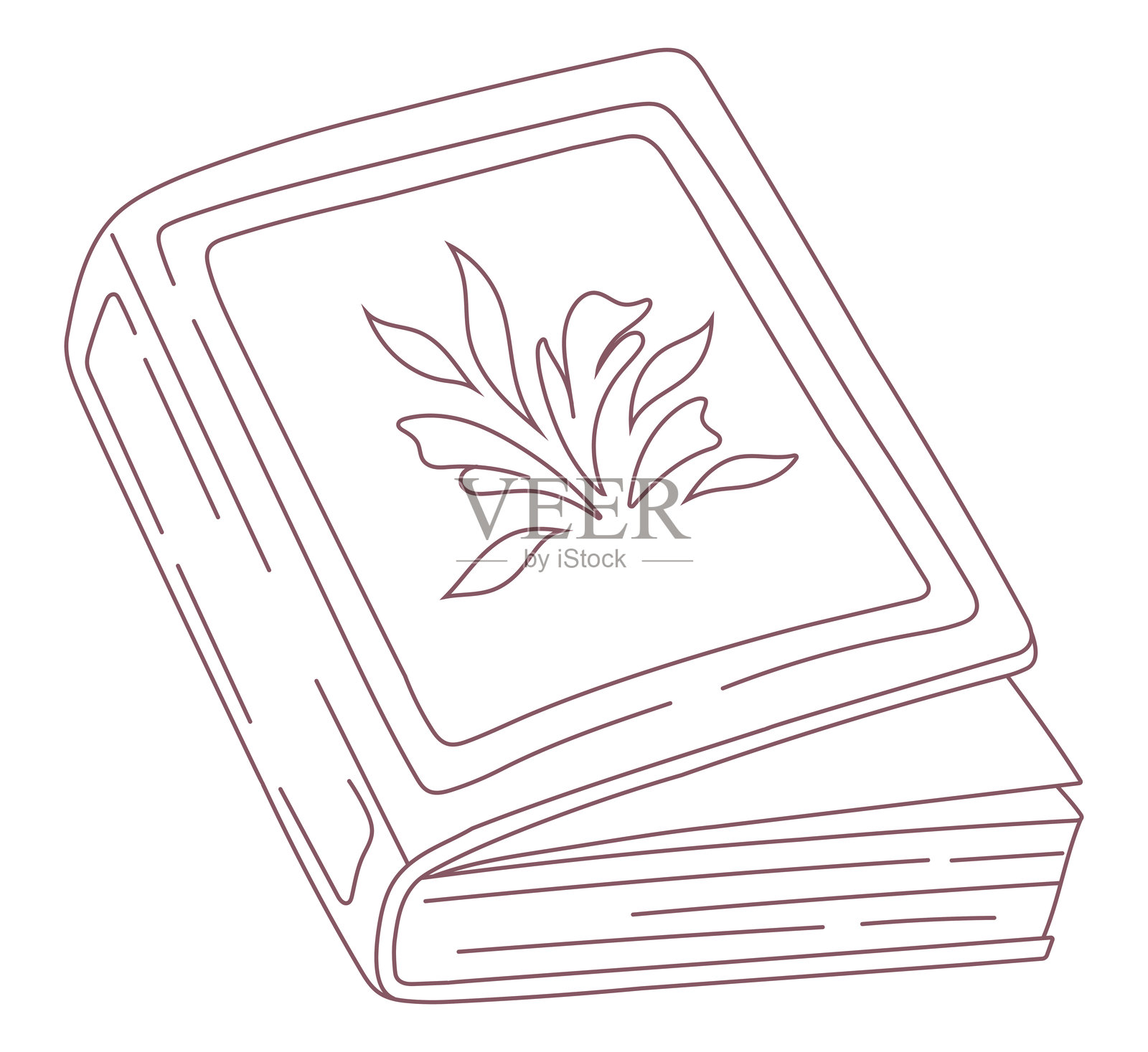 书籍线条艺术。阅读与文学。矢量图。插画图片素材
