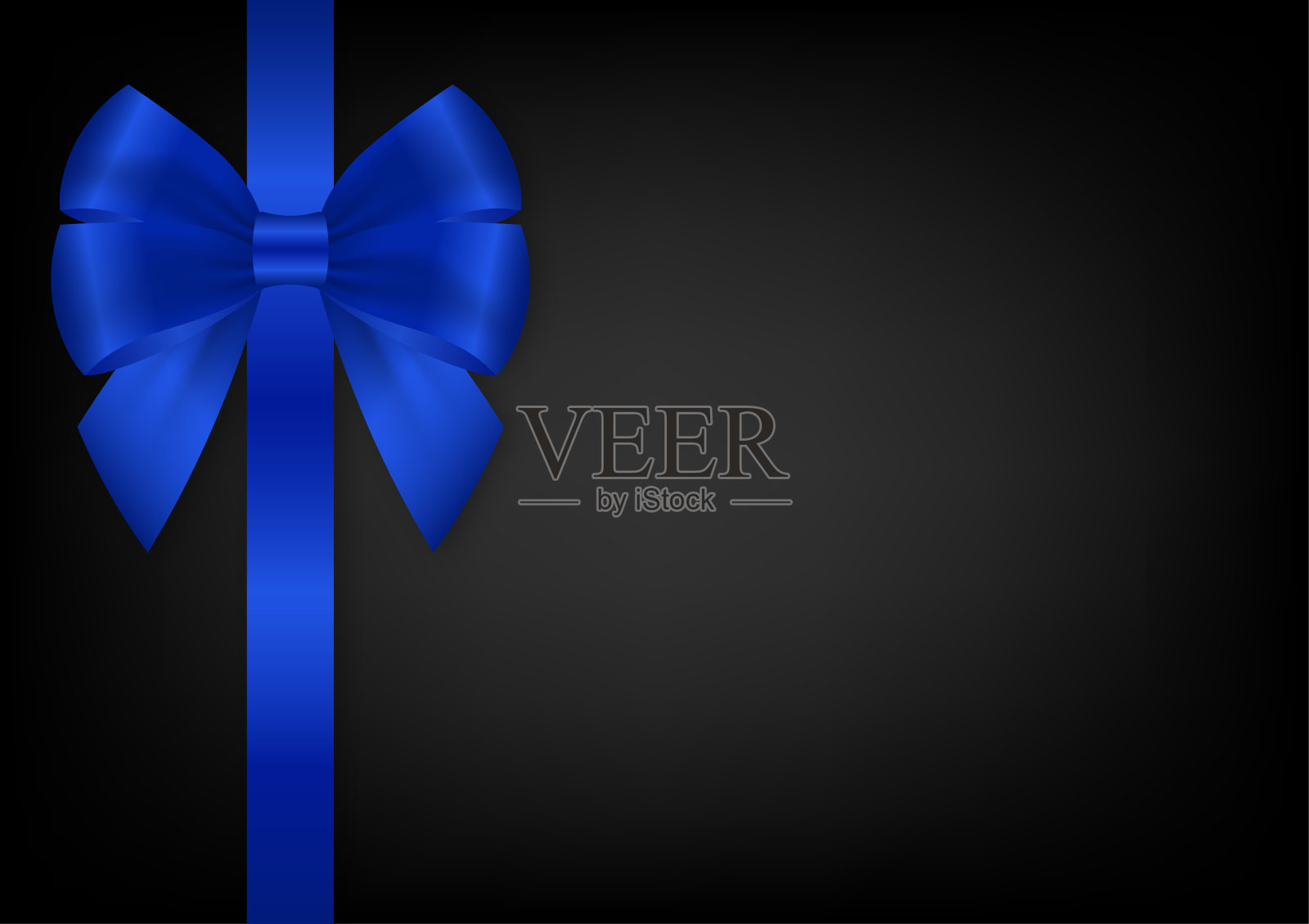 黑色奢华背景，配有蝴蝶结丝带，适用于圣诞节和新年活动。矢量插图。插画图片素材