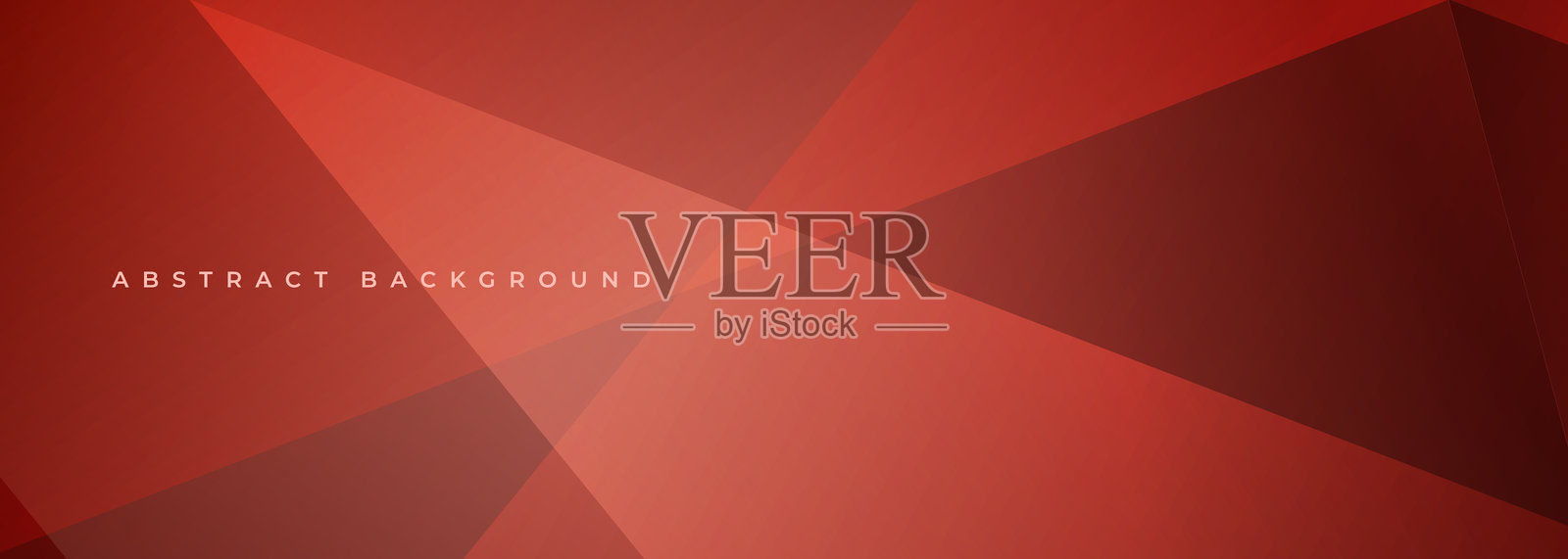 红色现代抽象宽幅横幅，带有几何形状。插画图片素材