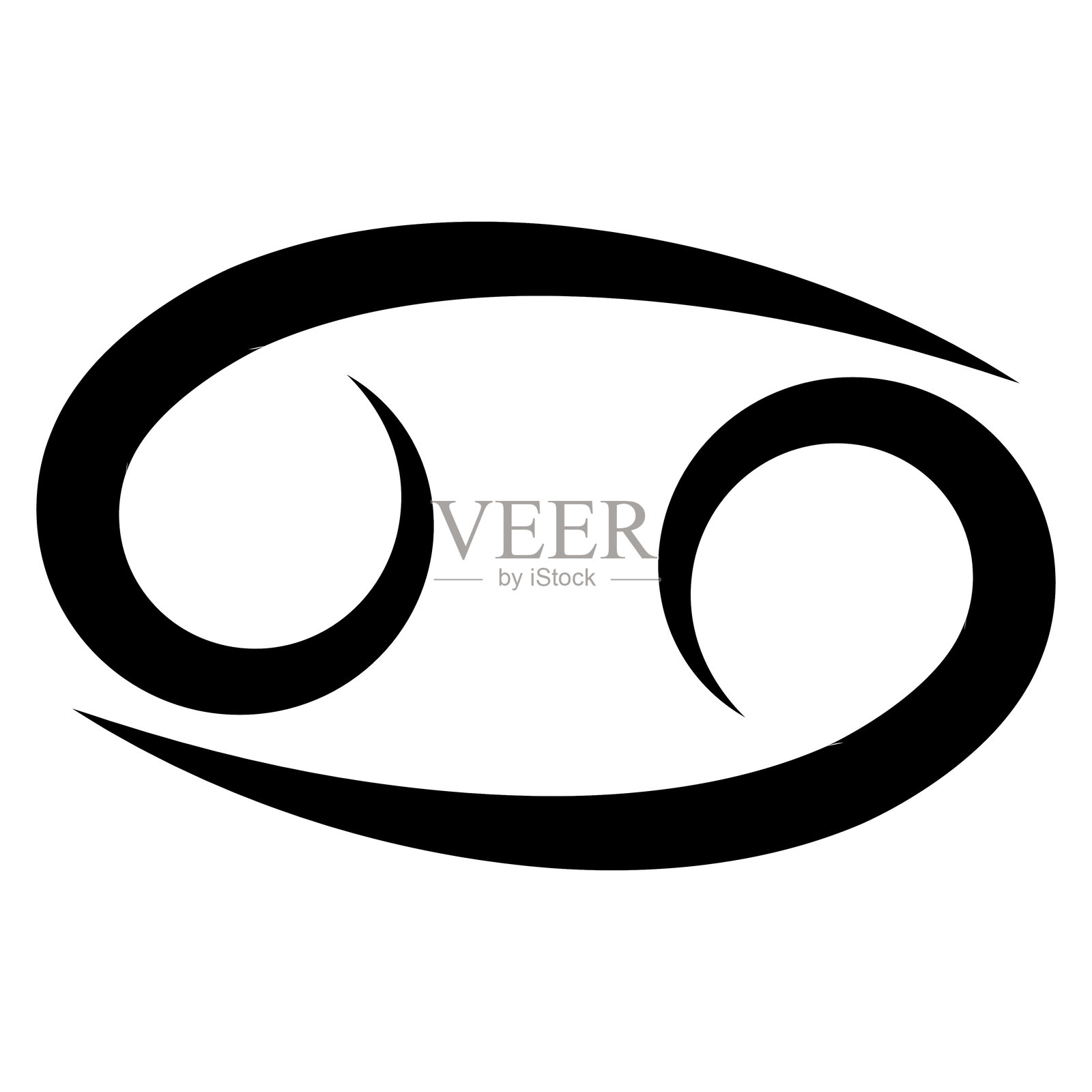 巨蟹座符号，巨蟹座星座占星符号插画图片素材