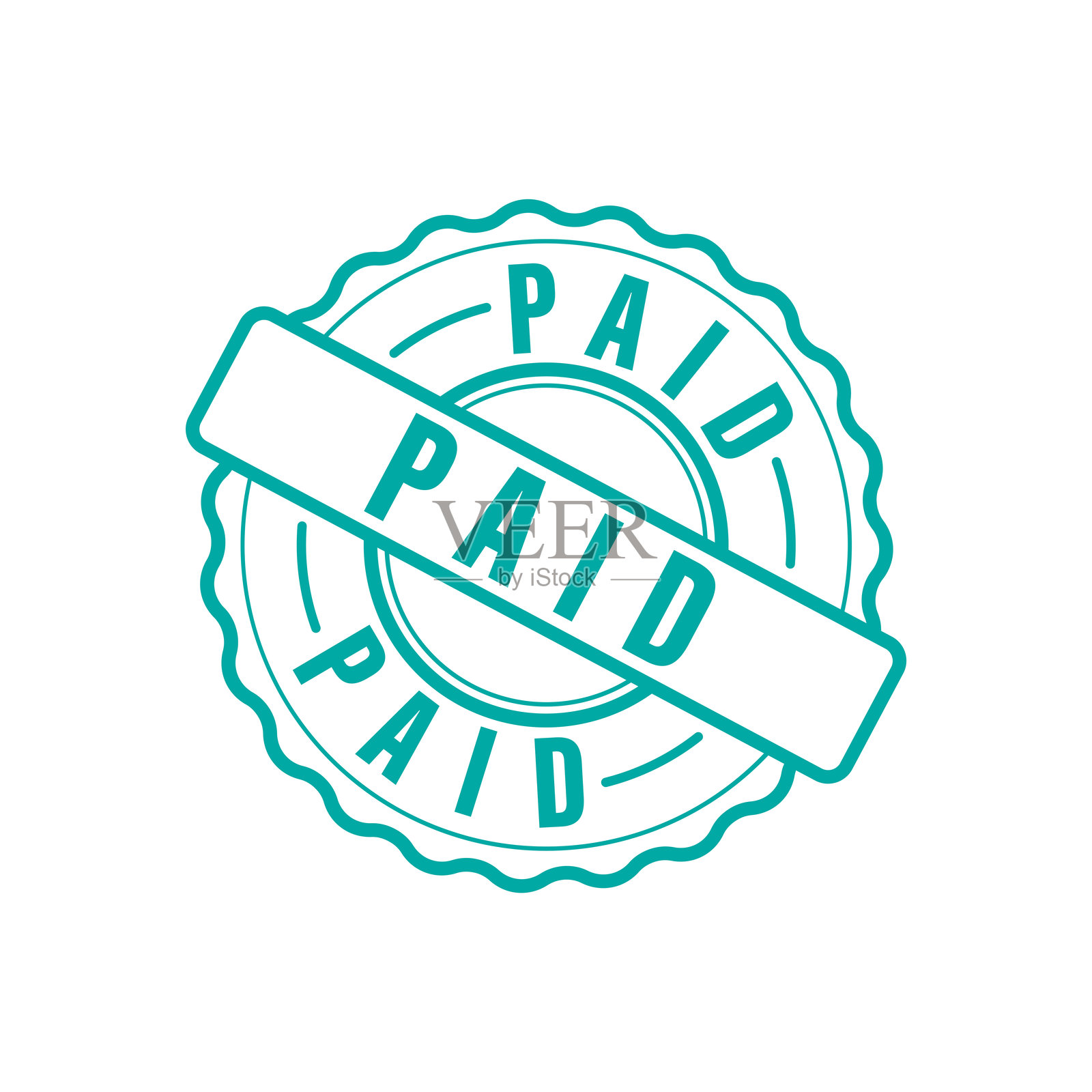 付费徽章橡皮图章图标矢量设计模板，简单现代概念插画图片素材