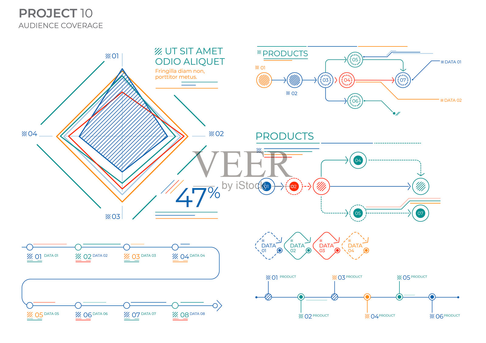 现代项目图表。金融元素矢量插图。插画图片素材