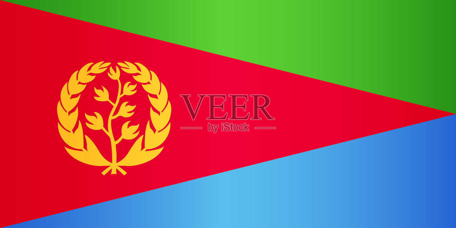 厄立特里亚国旗。矢量元素插画图片素材