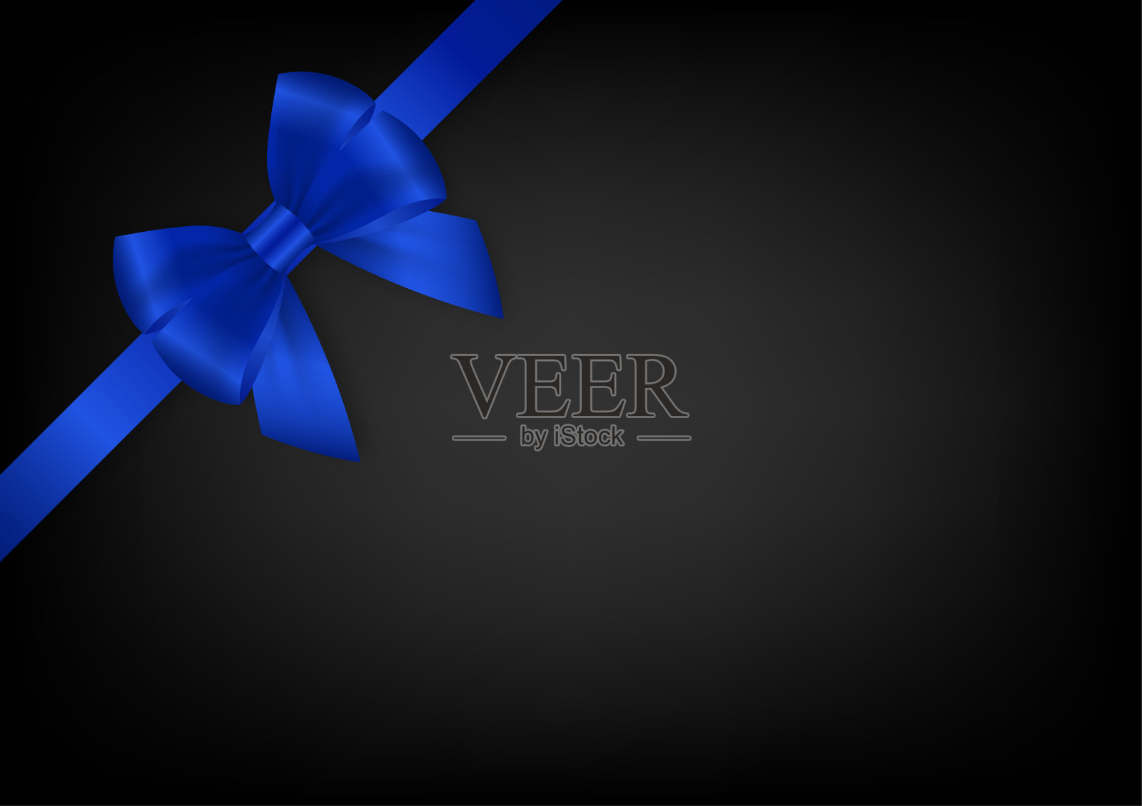 黑色奢华背景，配有蝴蝶结丝带，适用于圣诞节和新年活动。矢量插图。插画图片素材