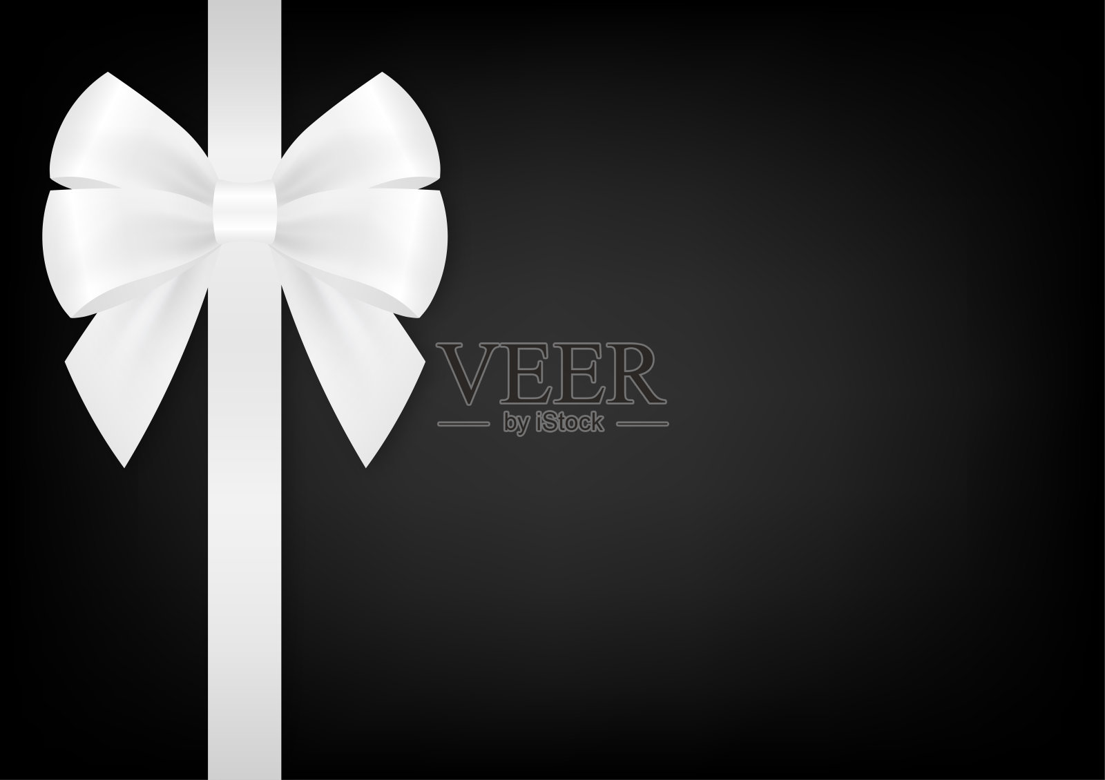 黑色奢华背景，配有蝴蝶结丝带，适用于圣诞节和新年活动。矢量插图。插画图片素材