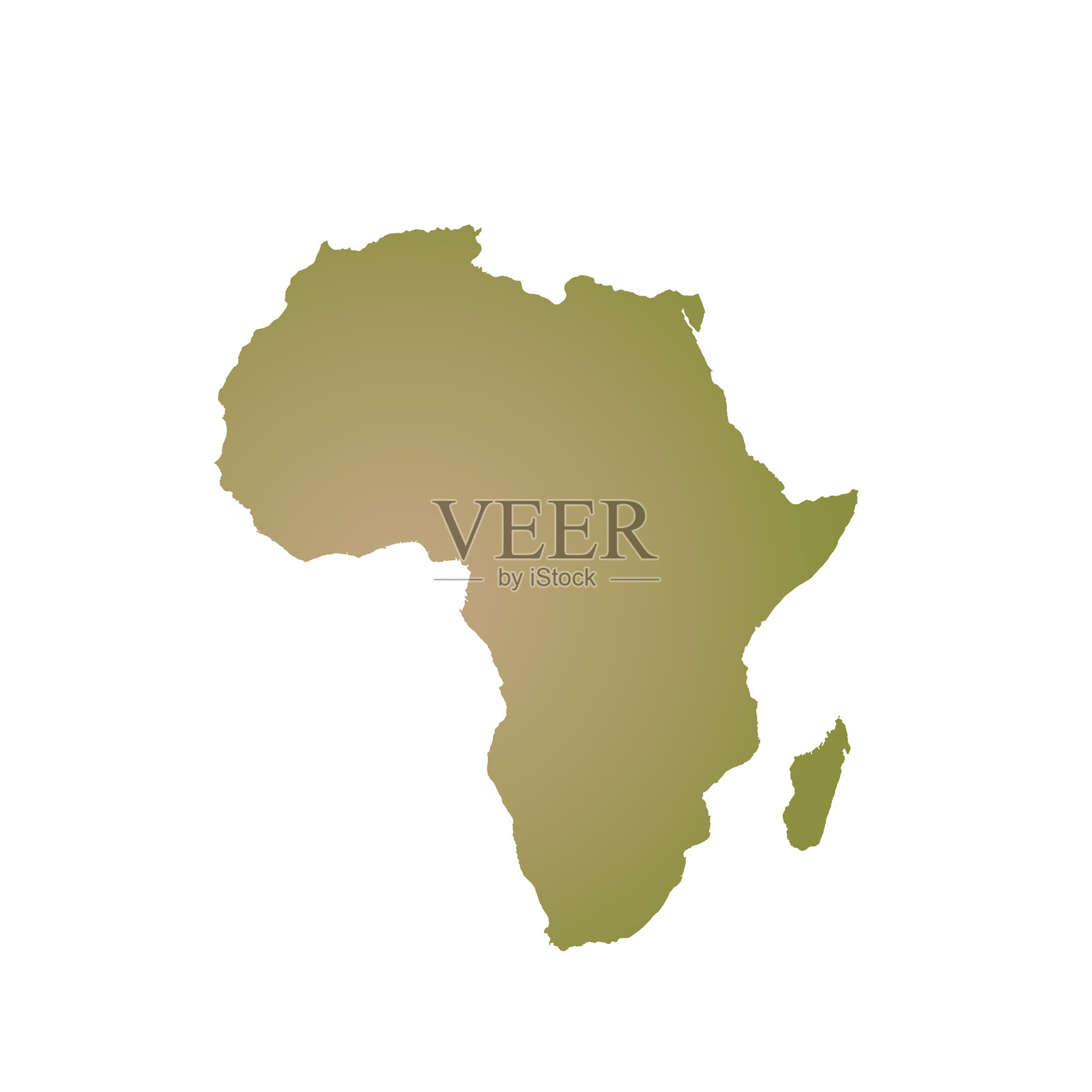 非洲地图，标志轮廓。世界地图地球仪。矢量插图，背景透明。非洲大陆插画图片素材