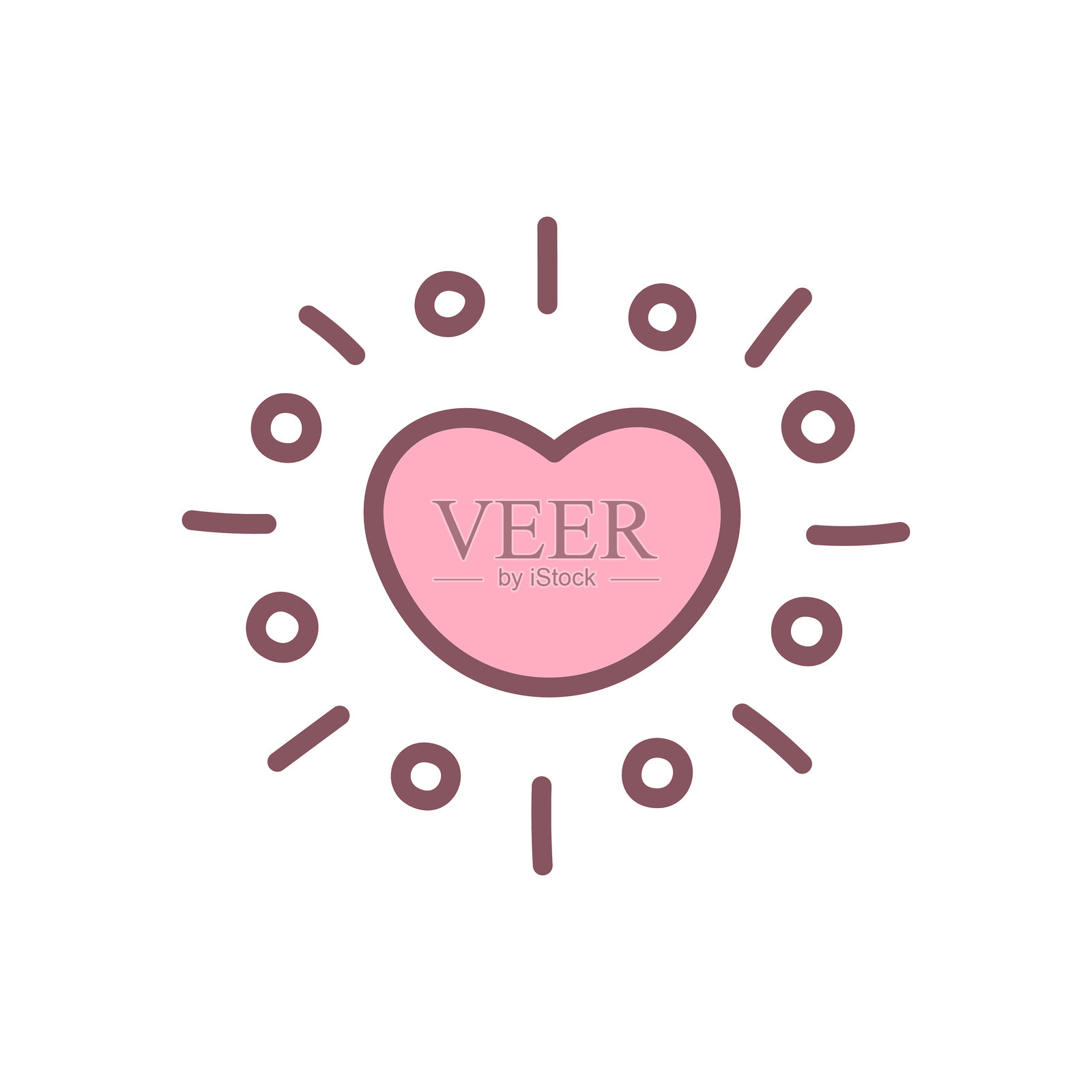 可爱的闪亮心形图标插画图片素材