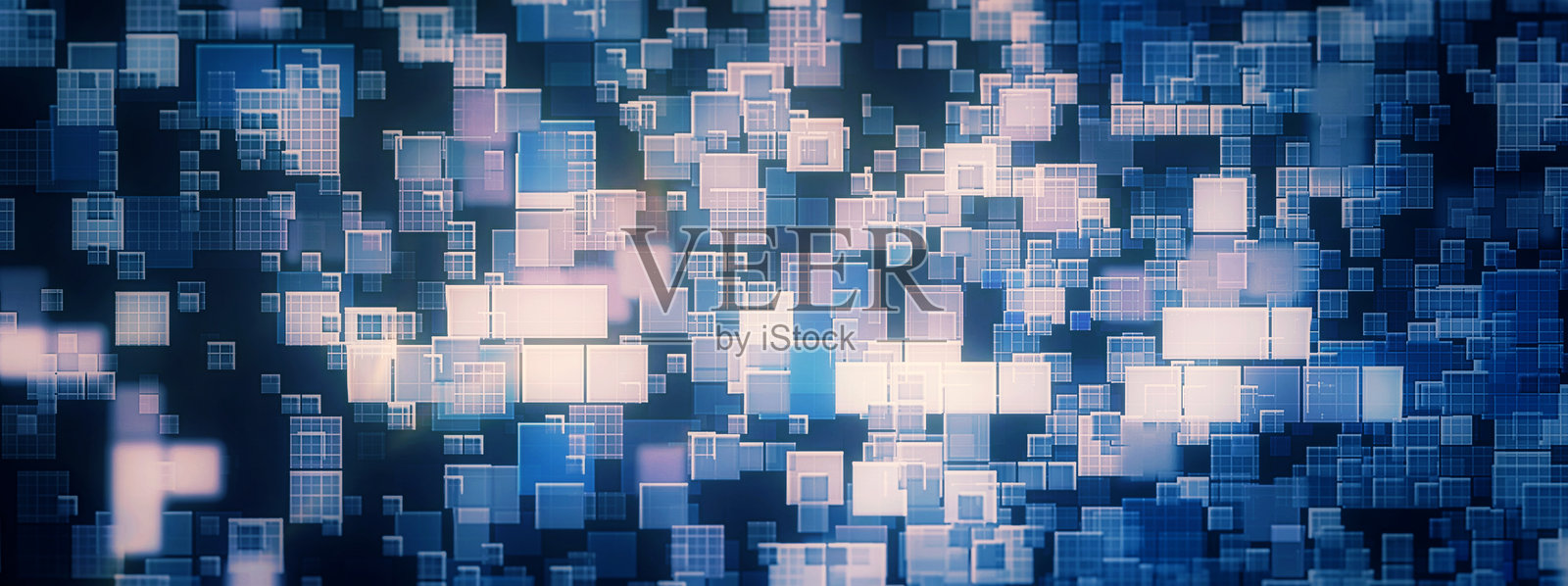 发光蓝色矩形的抽象科技背景照片摄影图片