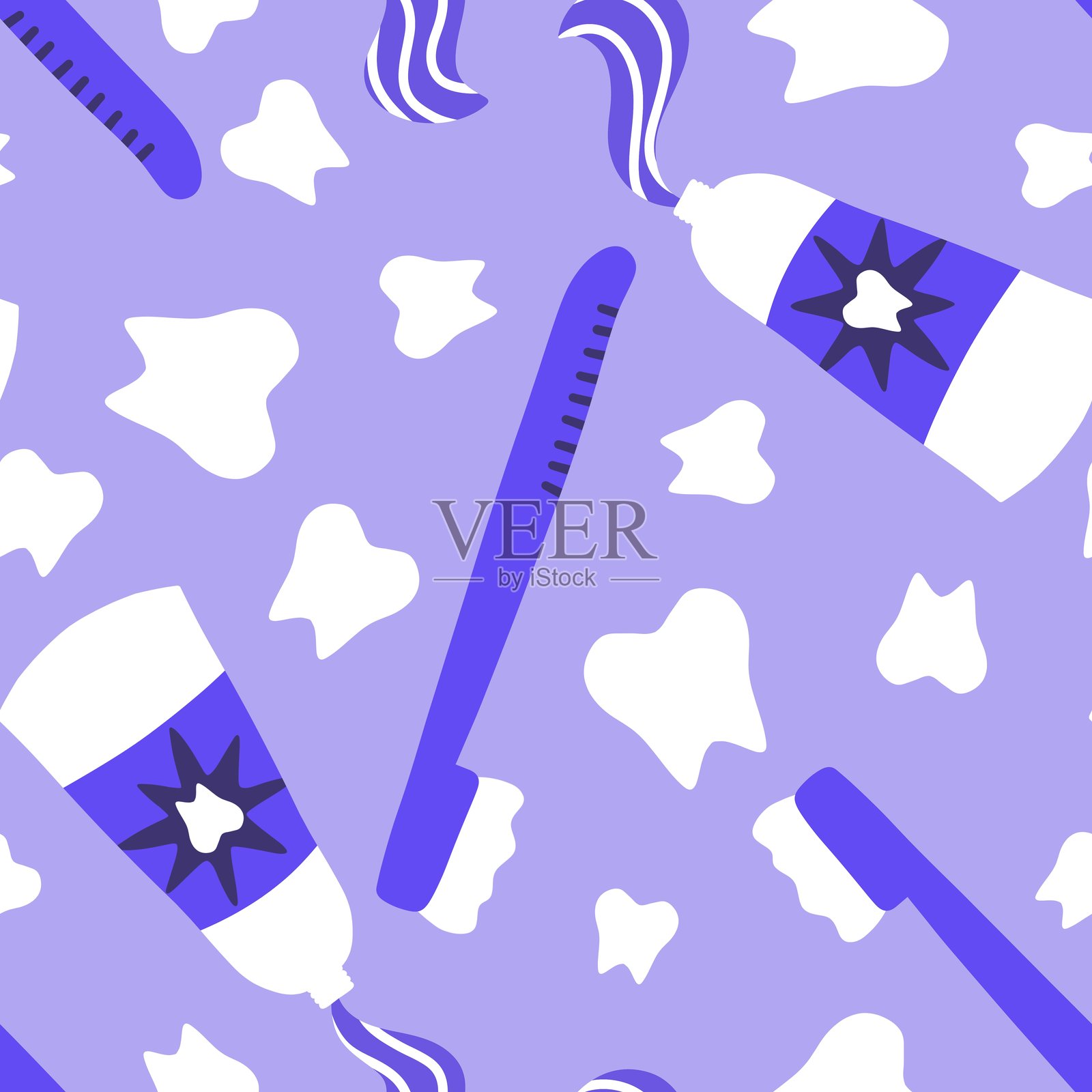 医学牙齿无缝图案用于面料和纺织品插画图片素材