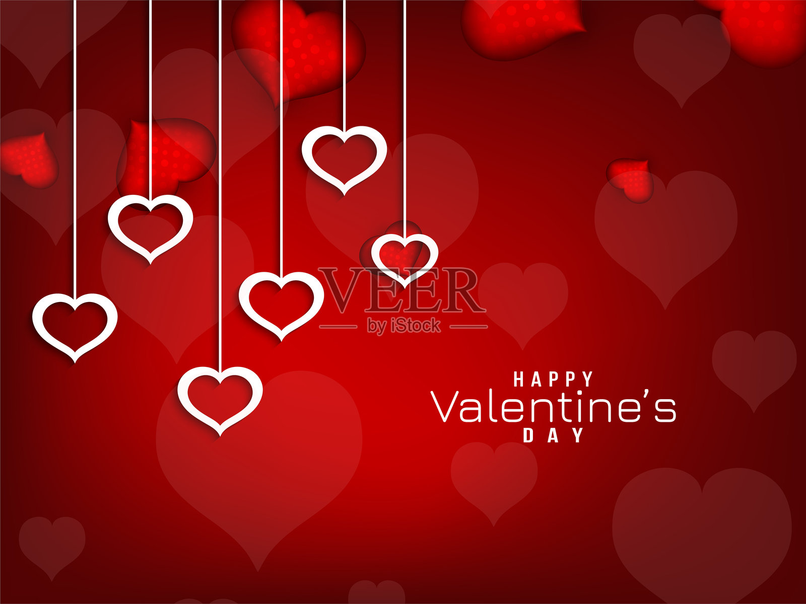 抽象的情人节快乐红色背景插画图片素材