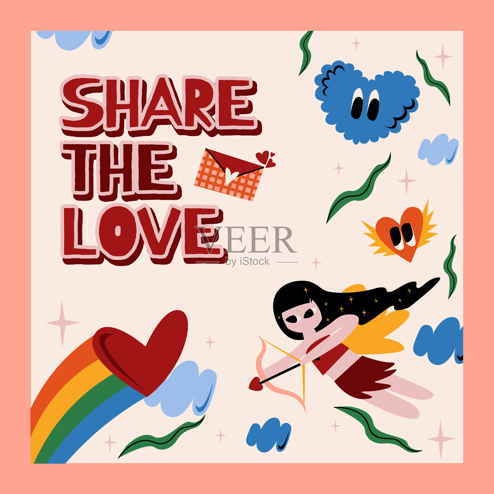 情人节快乐插图插画图片素材