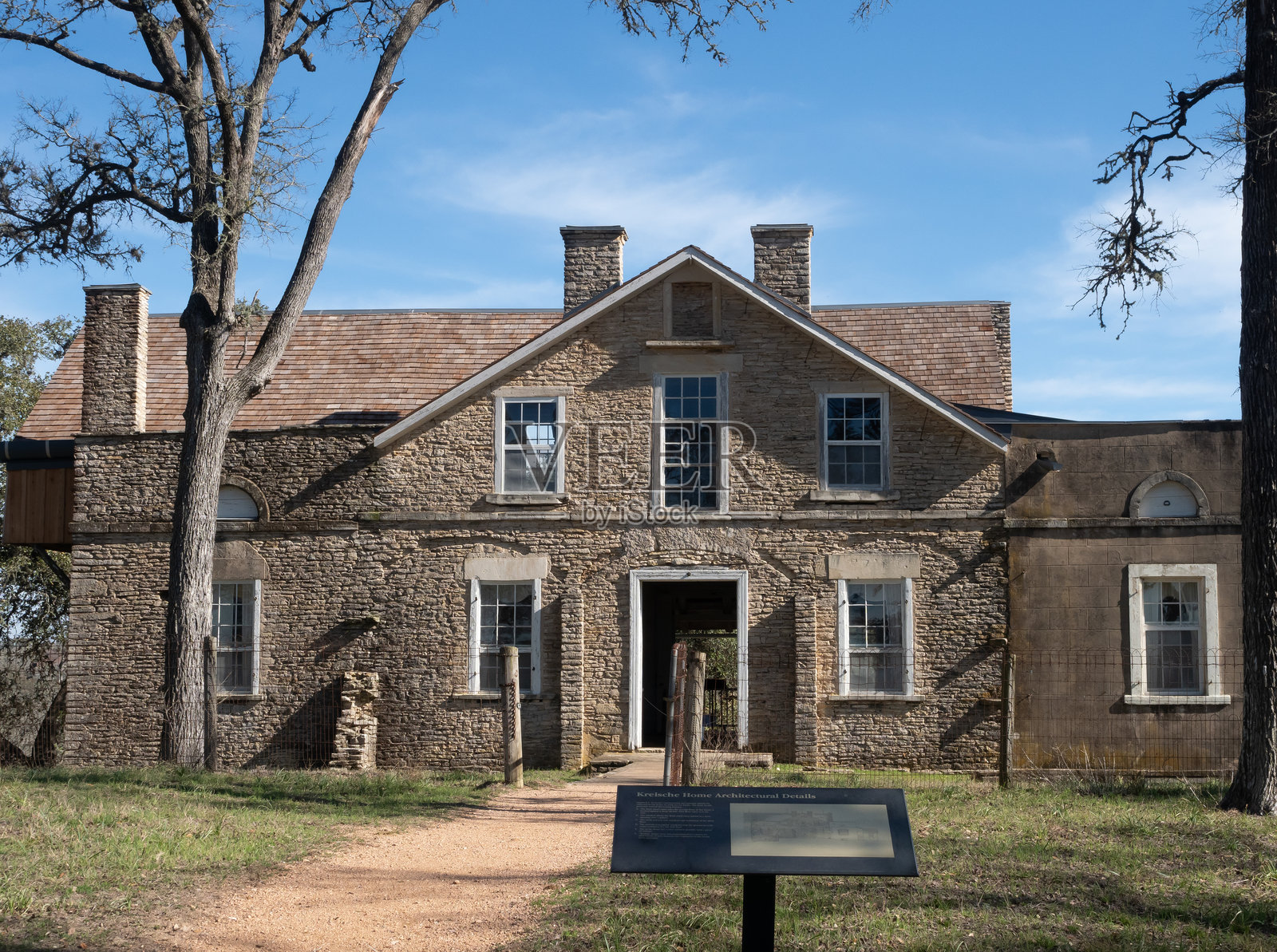 德克萨斯州拉格兰奇附近的克赖舍酿酒厂州立历史遗址的克赖舍之家照片摄影图片