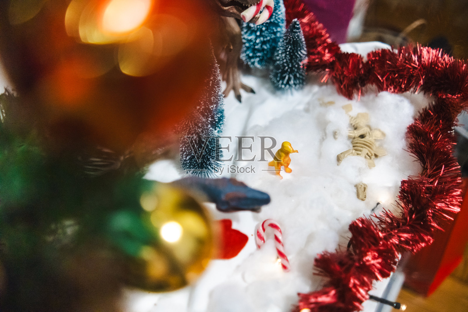 非常快乐的侏罗纪圣诞节照片摄影图片