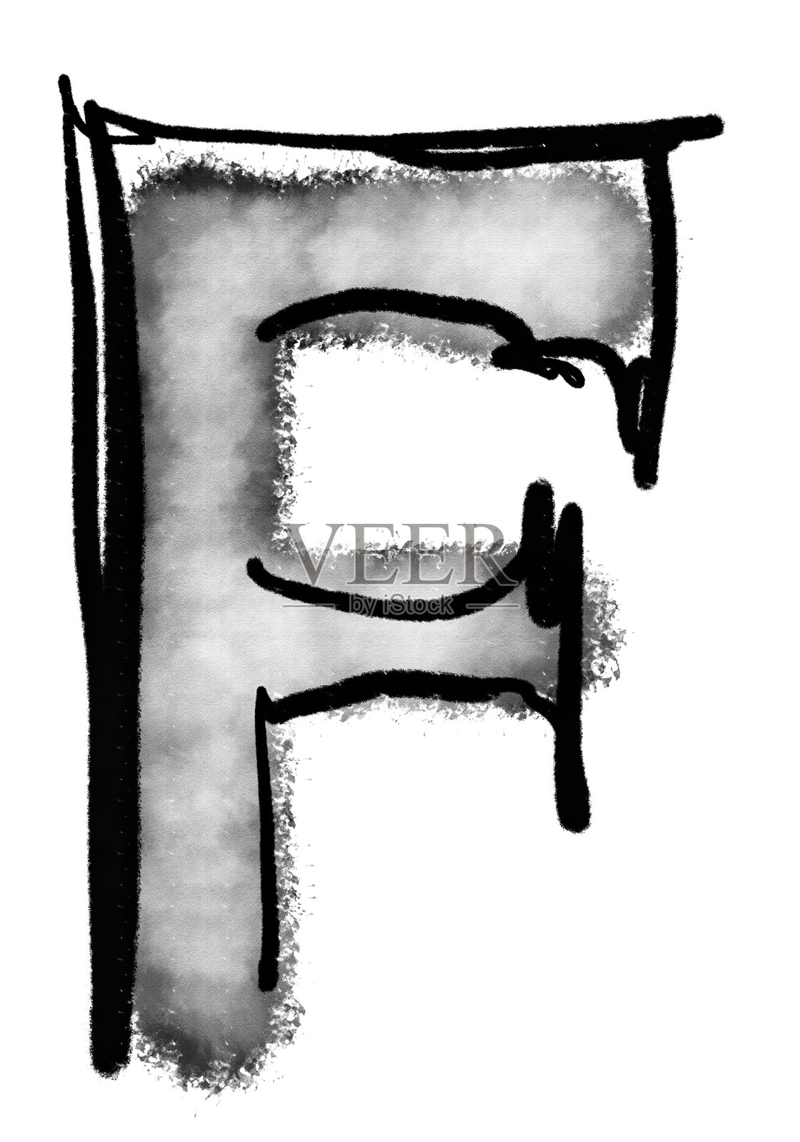 字母F字母表定制标志品牌装饰概念书法字体手写粗体墨水丙烯水彩黑色形状类型插图字母设计插画图片素材