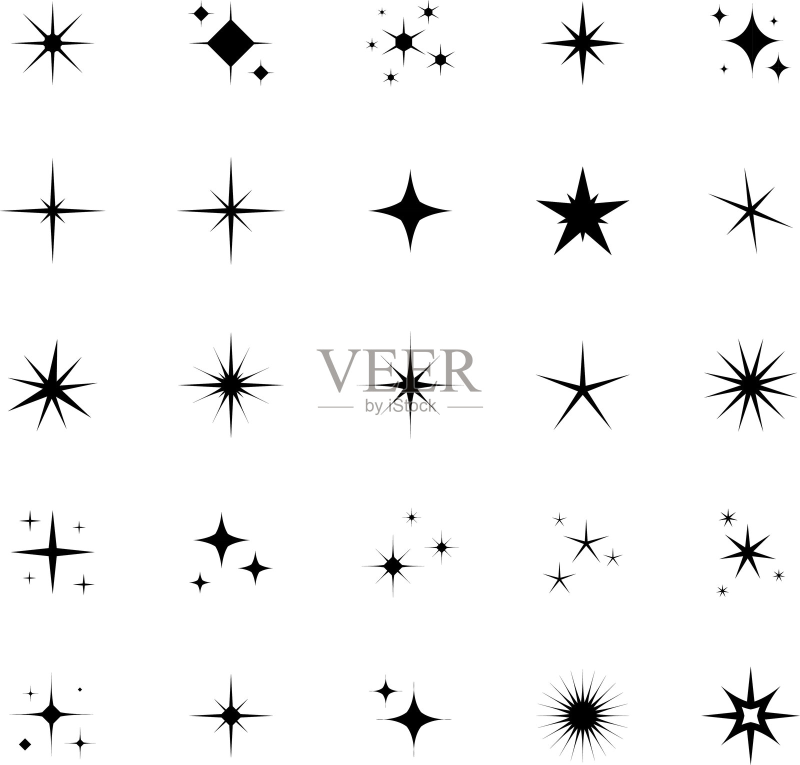 星星图标 - 矢量套件插画图片素材