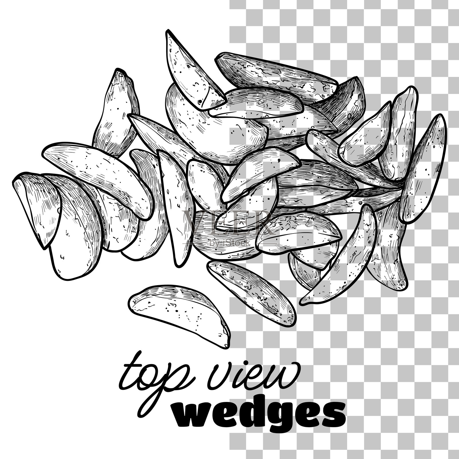 楔形物的俯视线条艺术插画图片素材