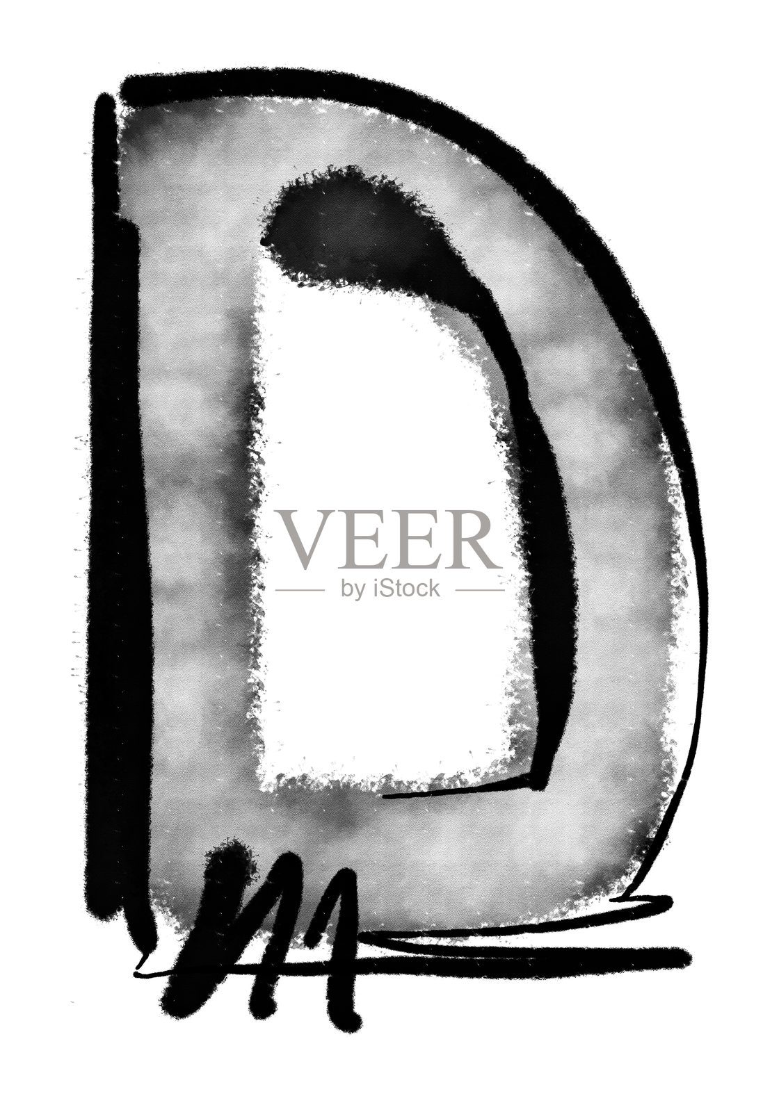 字母D字母自定义logo品牌装饰概念书法字体手写粗体墨水丙烯水彩黑色形状类型插图字母设计插画图片素材