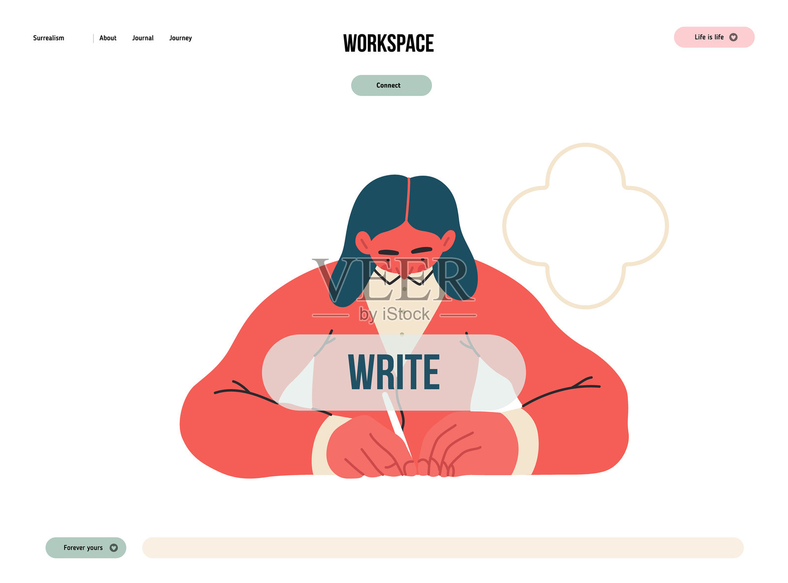 写作的人 - 平面矢量概念插图插画图片素材