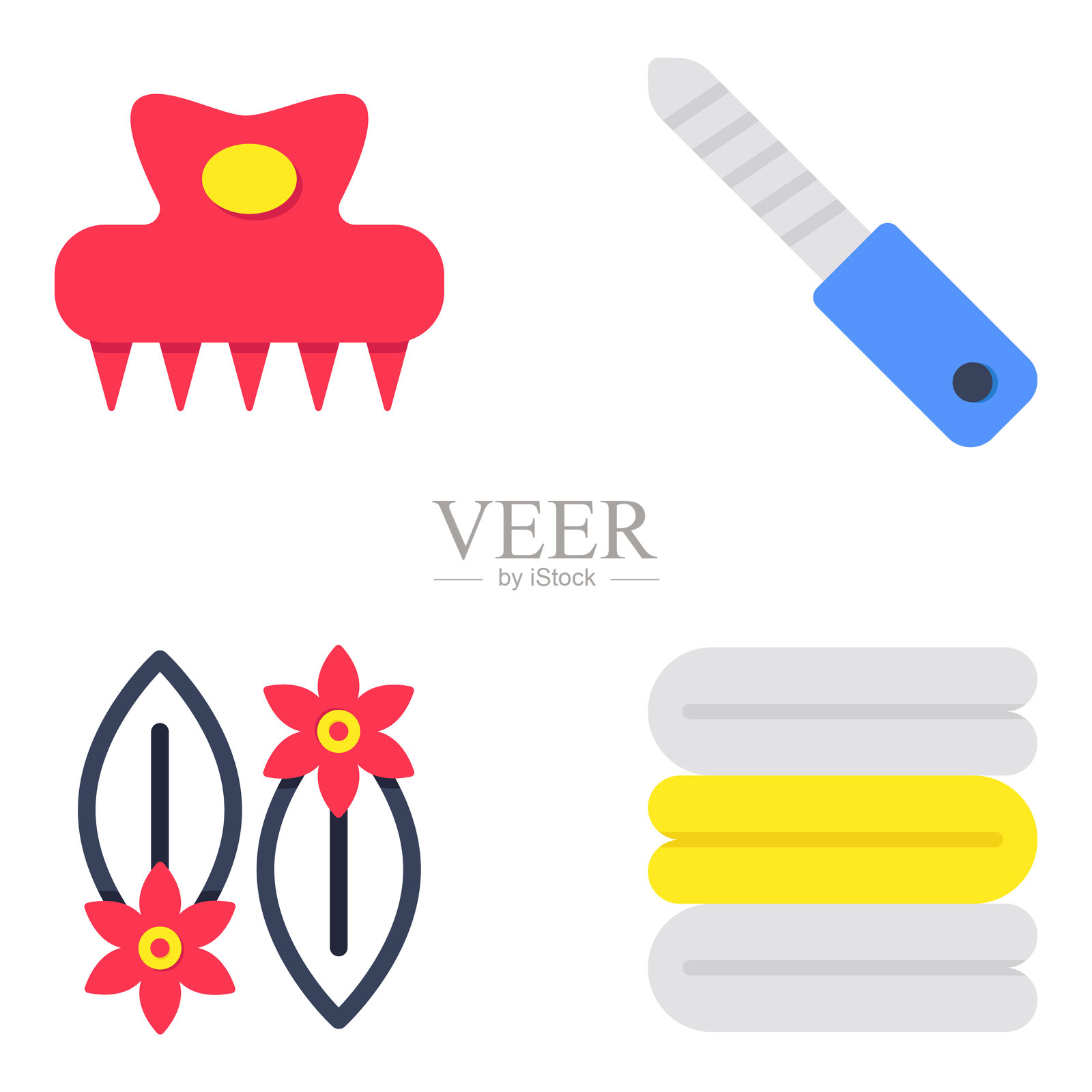 时尚配饰扁平图标集插画图片素材