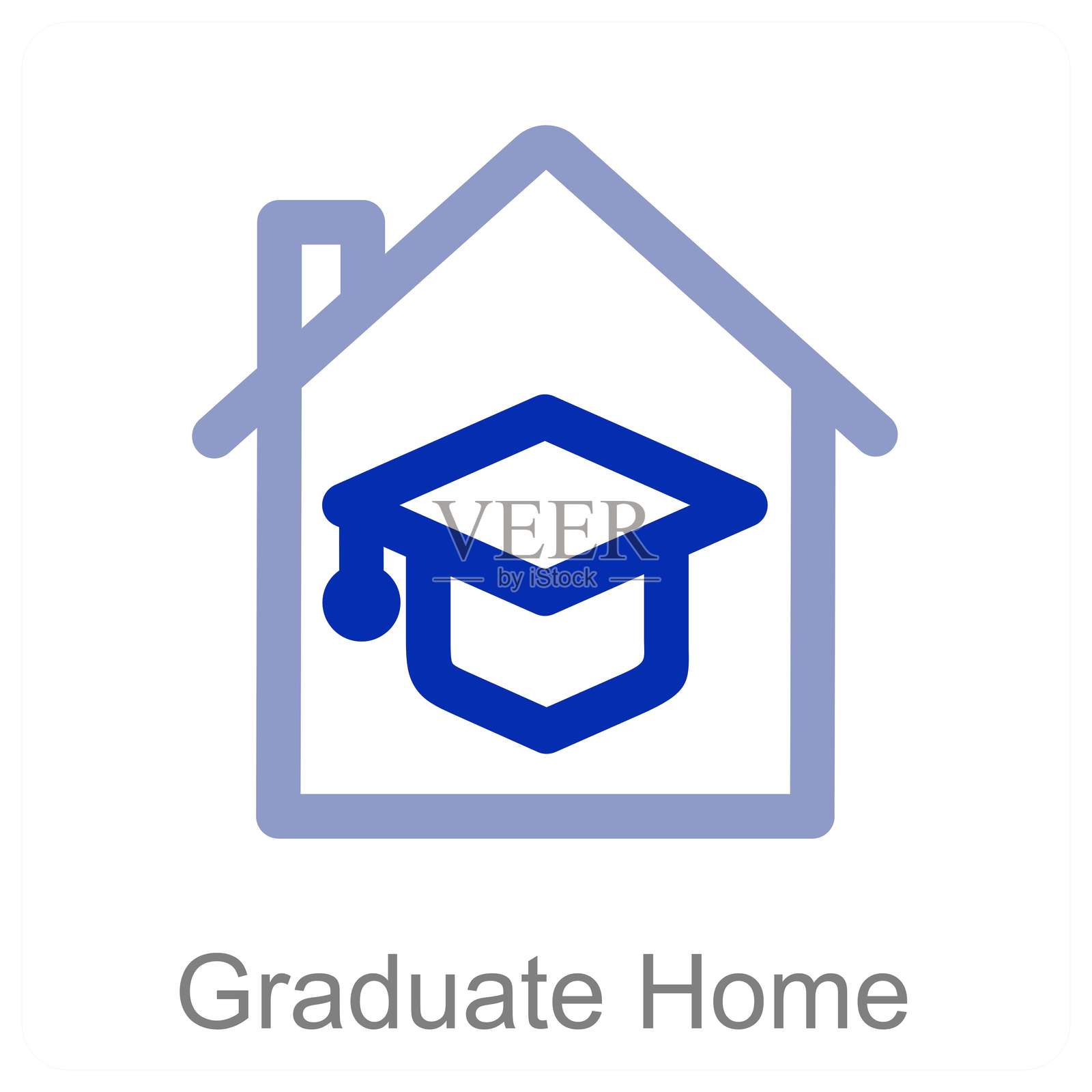 毕业生之家插画图片素材