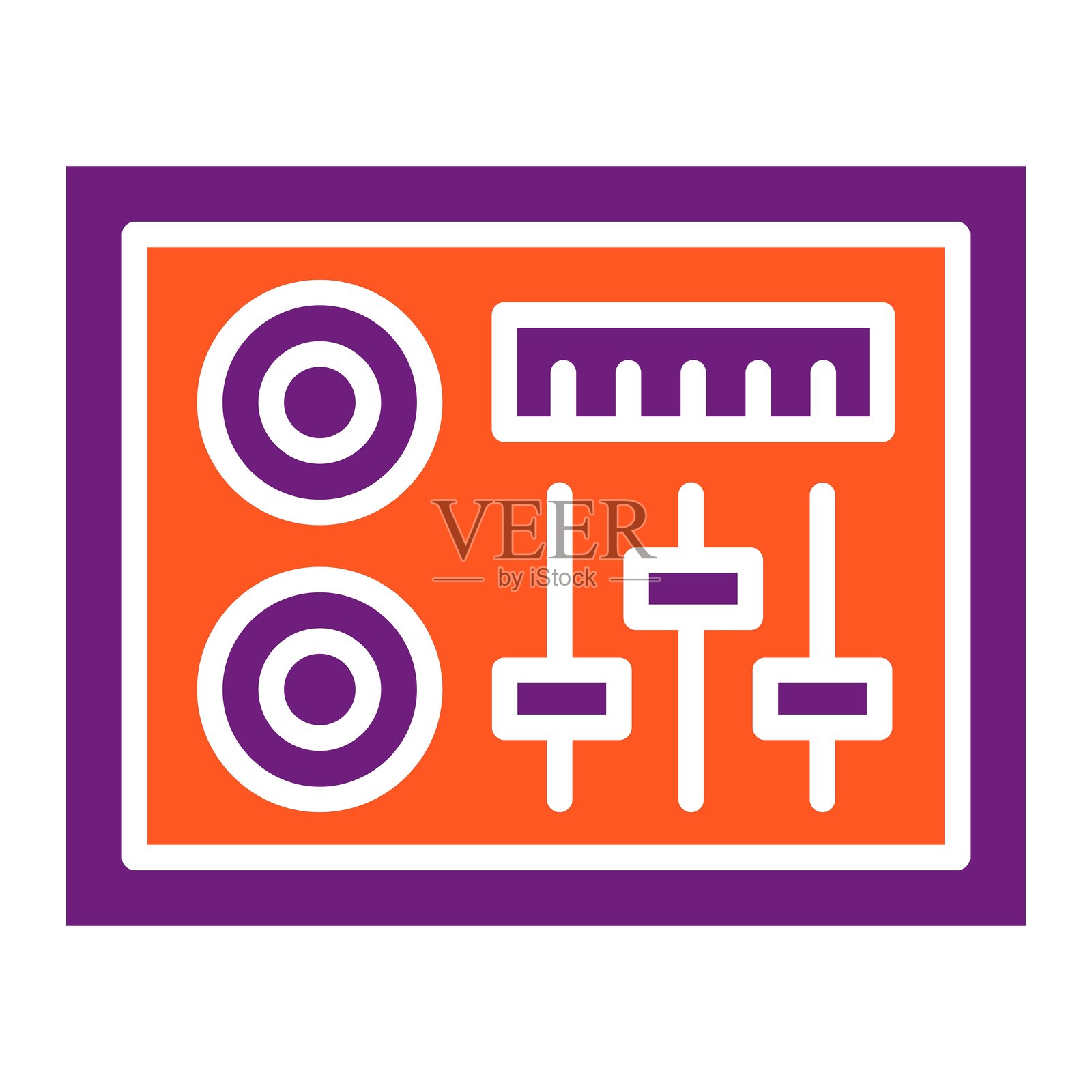 DJ混音器矢量图标设计插图插画图片素材