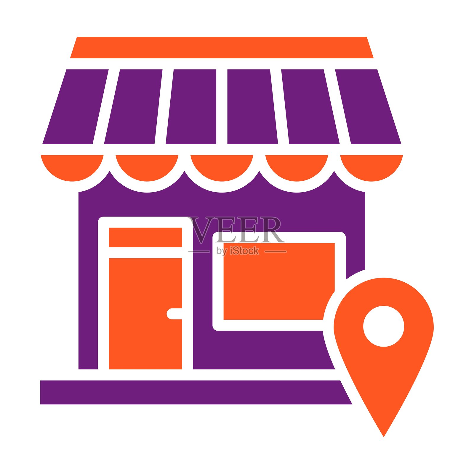 商店位置矢量图标设计插图插画图片素材